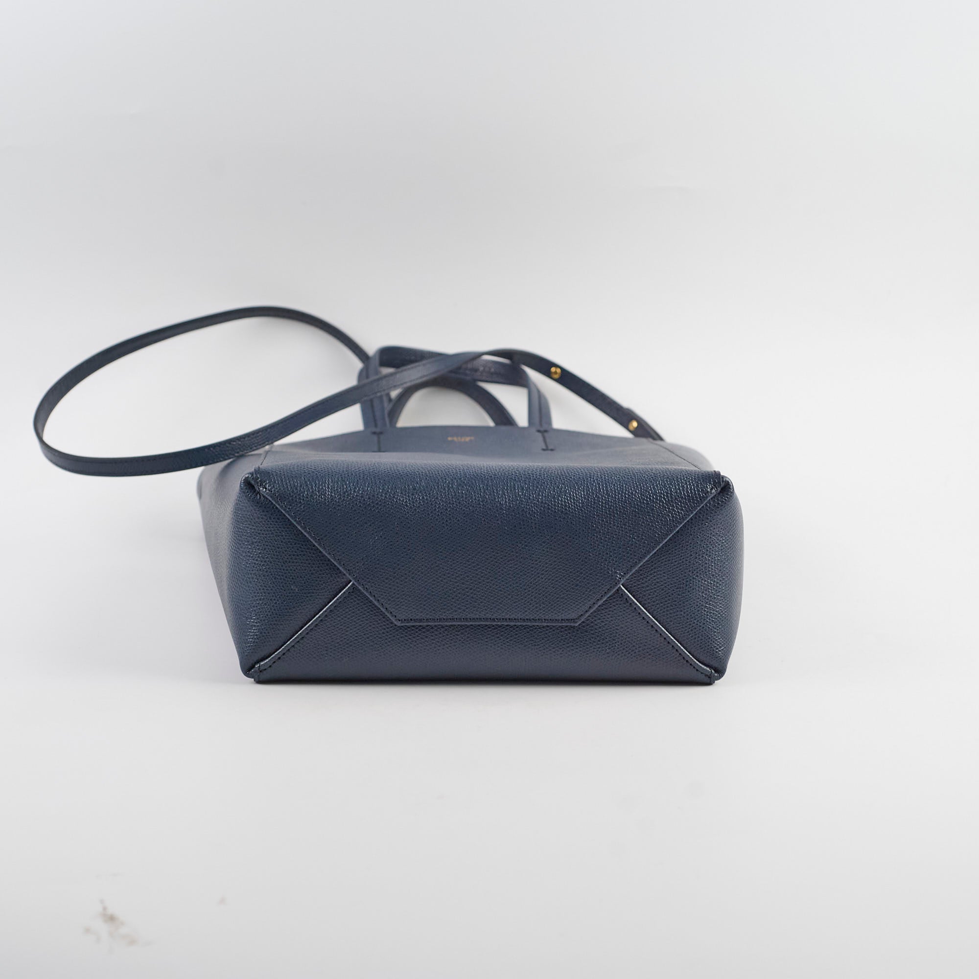 Celine Navy Leather Shopper Tote Bag for Women - Stylish & Spacious Handbag for Work, Travel & Everyday Use
