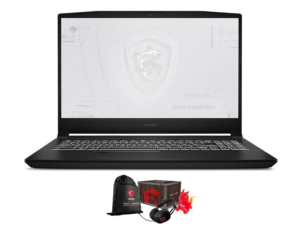 MSI WF66 11UJ-267 Professional Workstation Laptop - Intel Core i7-11800H 8-Core Processor, 16GB RAM, 256GB PCIe SSD + 1TB HDD, NVIDIA RTX A2000 GPU, 15.6