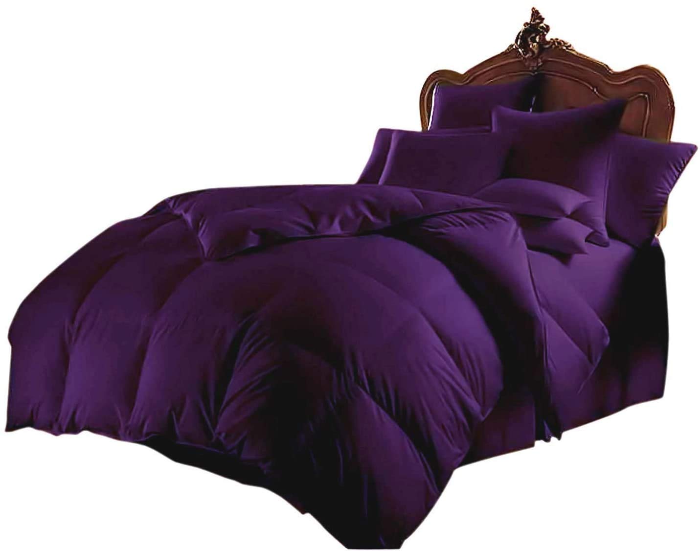 All Season 1000 Series Goose Down Alternative Comforter Set - 500 GSM Quilt Duvet Insert with Egyptian Cotton Cover - Ultra Soft & Hypoallergenic - Super King Size (100