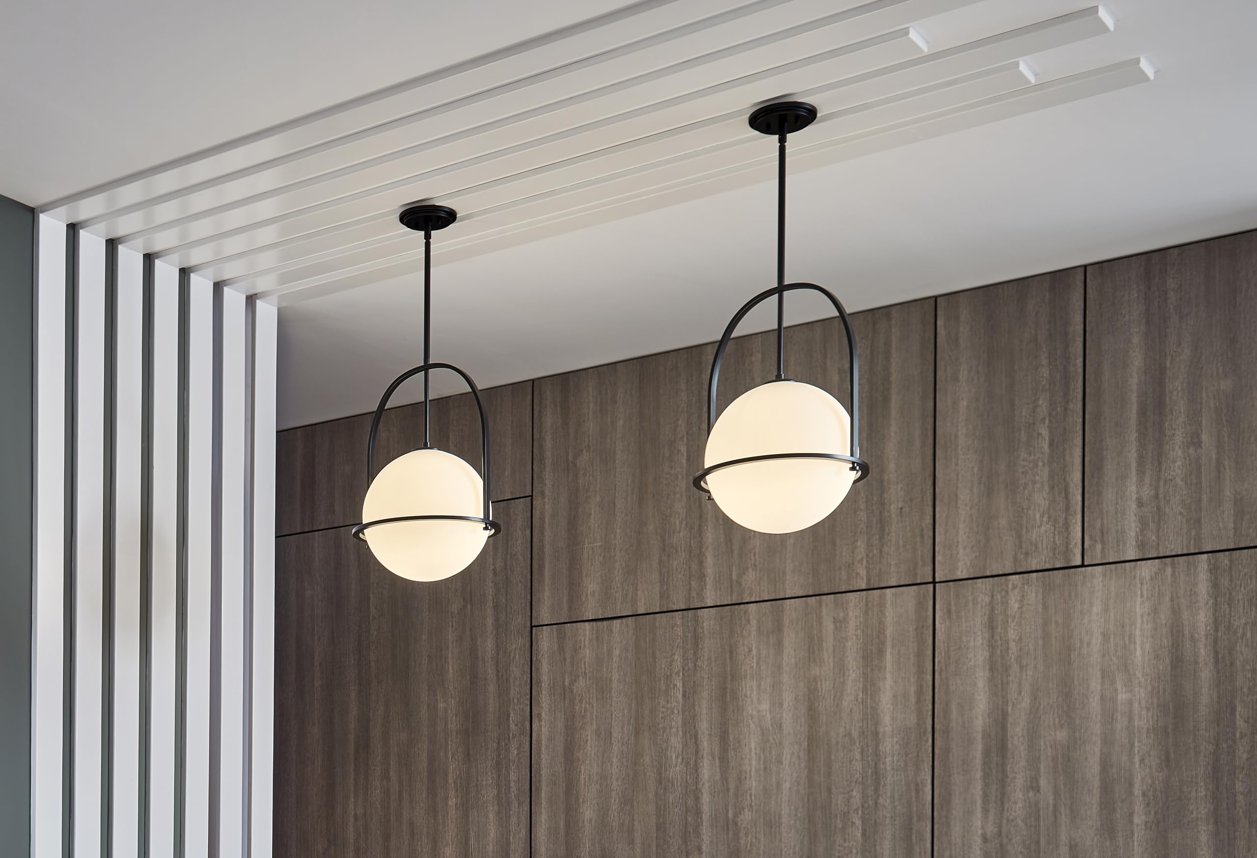 Hinkley Somerset 3403BN Vintage Chic Semi-Flush Mount Ceiling Light with Etched Opal Globe - Brushed Nickel Finish - Perfect for Bedroom, Dining Room or Hallway Lighting