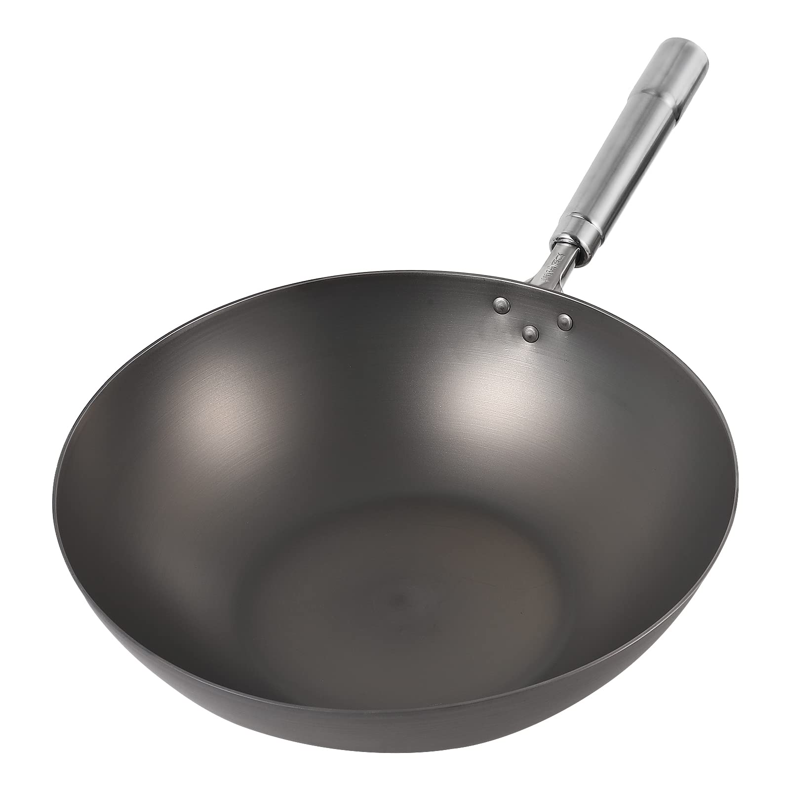 LUJI-KIT Titanium Nonstick Wok Pan - 14.17 Inch Flat Bottom Chinese Stir Fry Pan with Traditional Japanese Design - Perfect for Asian Cooking, Stir Frying, Sautéing & Home Kitchen Use