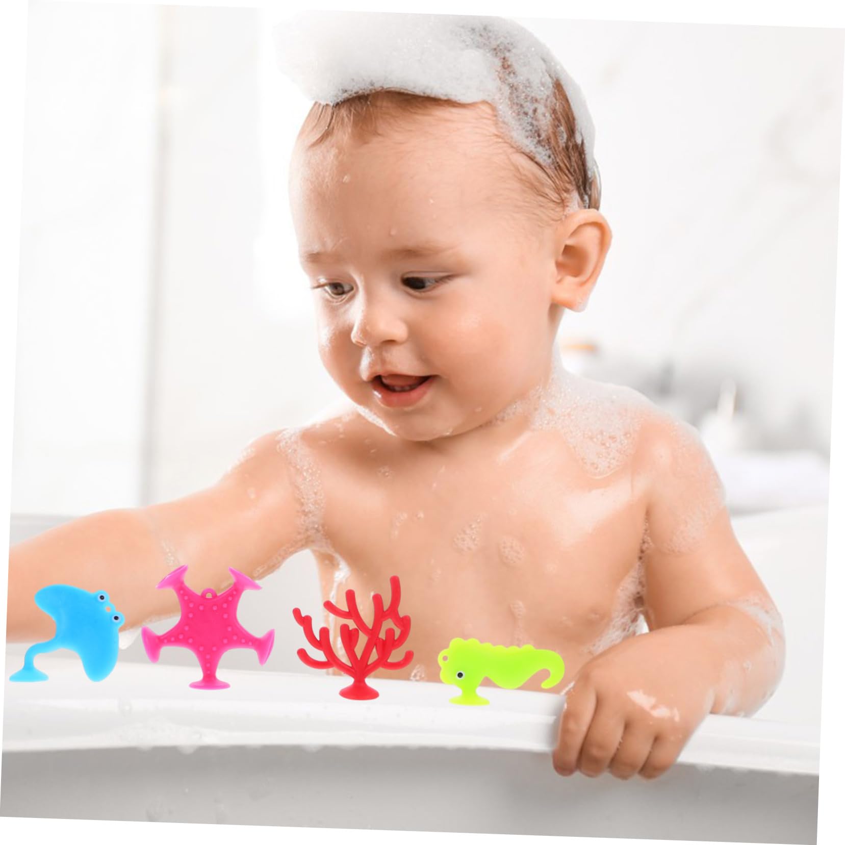 VICASKY 18pcs Suction Cup Bath Toys for Kids - Fun Bathtub Water Play Set, Floating & Sticking Bathroom Toys for Toddlers - Perfect for Bathtime Fun, Sensory Play & Early Learning