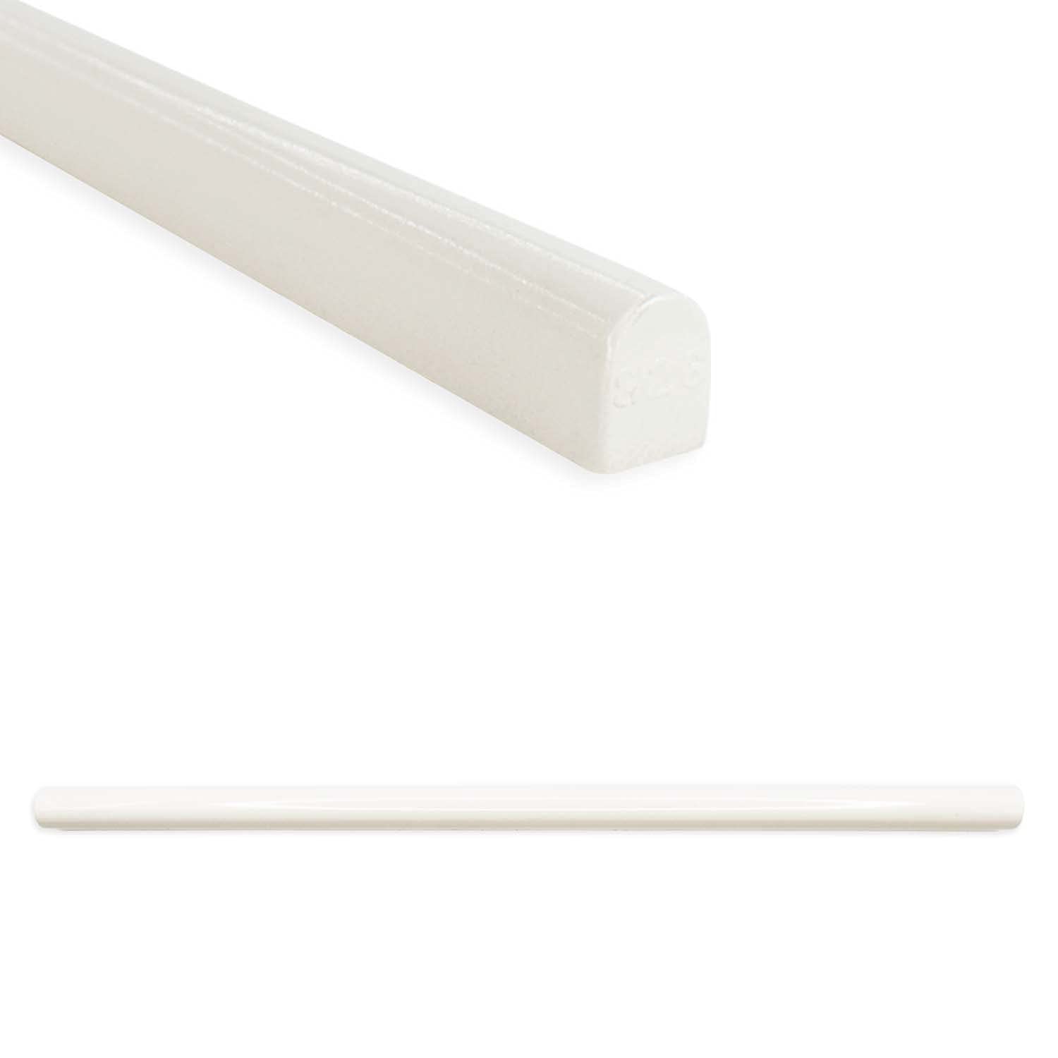 **Questech Décor Tile Trim - 1/2 x 12 Inch Soho Pencil Tile Transition Liner - Decorative Tile Edge Trim for Shower, Kitchen Backsplash - White Polished (12 Pack) - Perfect for Bathroom, Kitchen & Home Renovation**