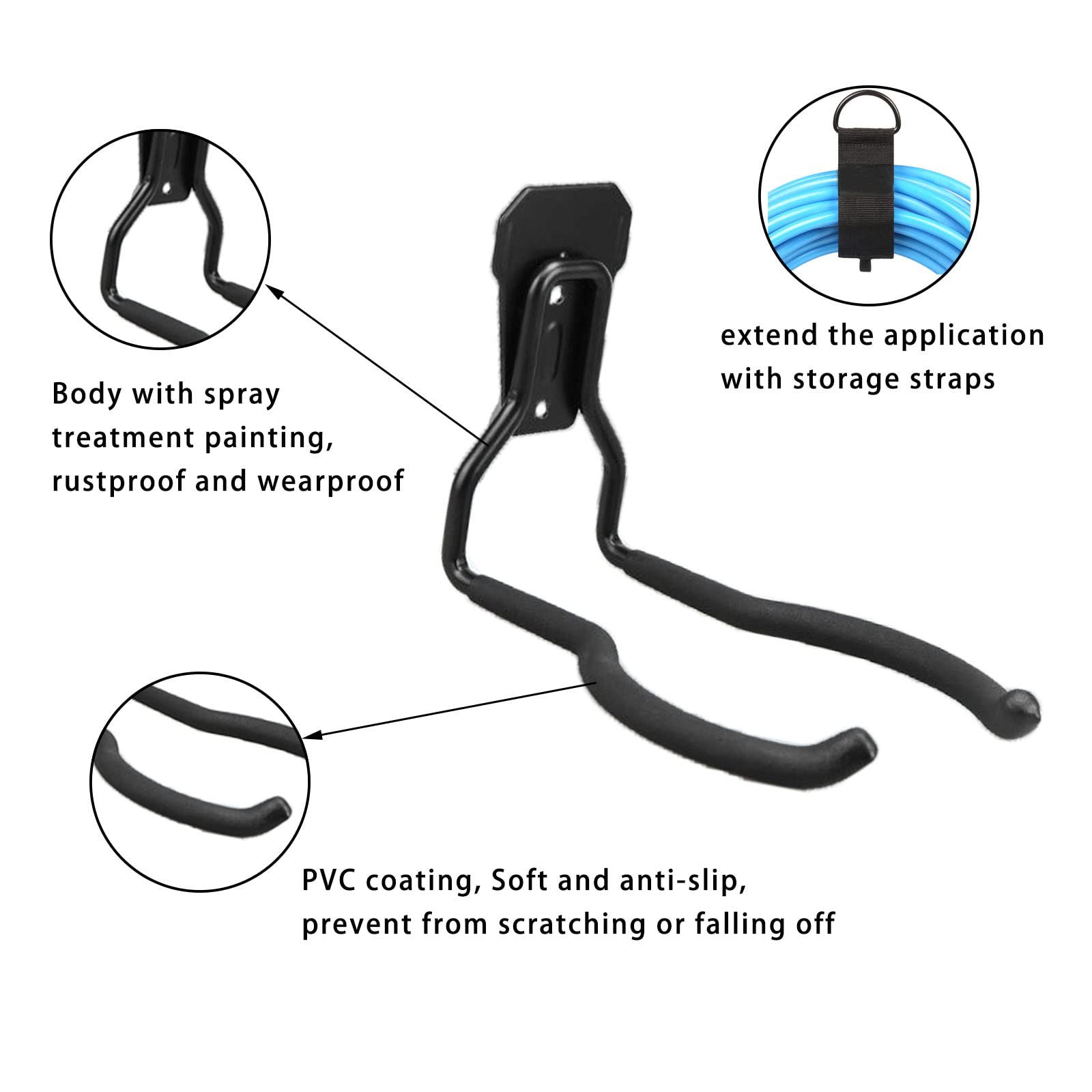 **Wall Mounted String Trimmer Hanger - Heavy Duty Weedeater Hook Holder for Garage Tool Organization, Storage & Workshop Use (Black, 1 Pack) - Perfect for Lawn Care & Gardening Tools**