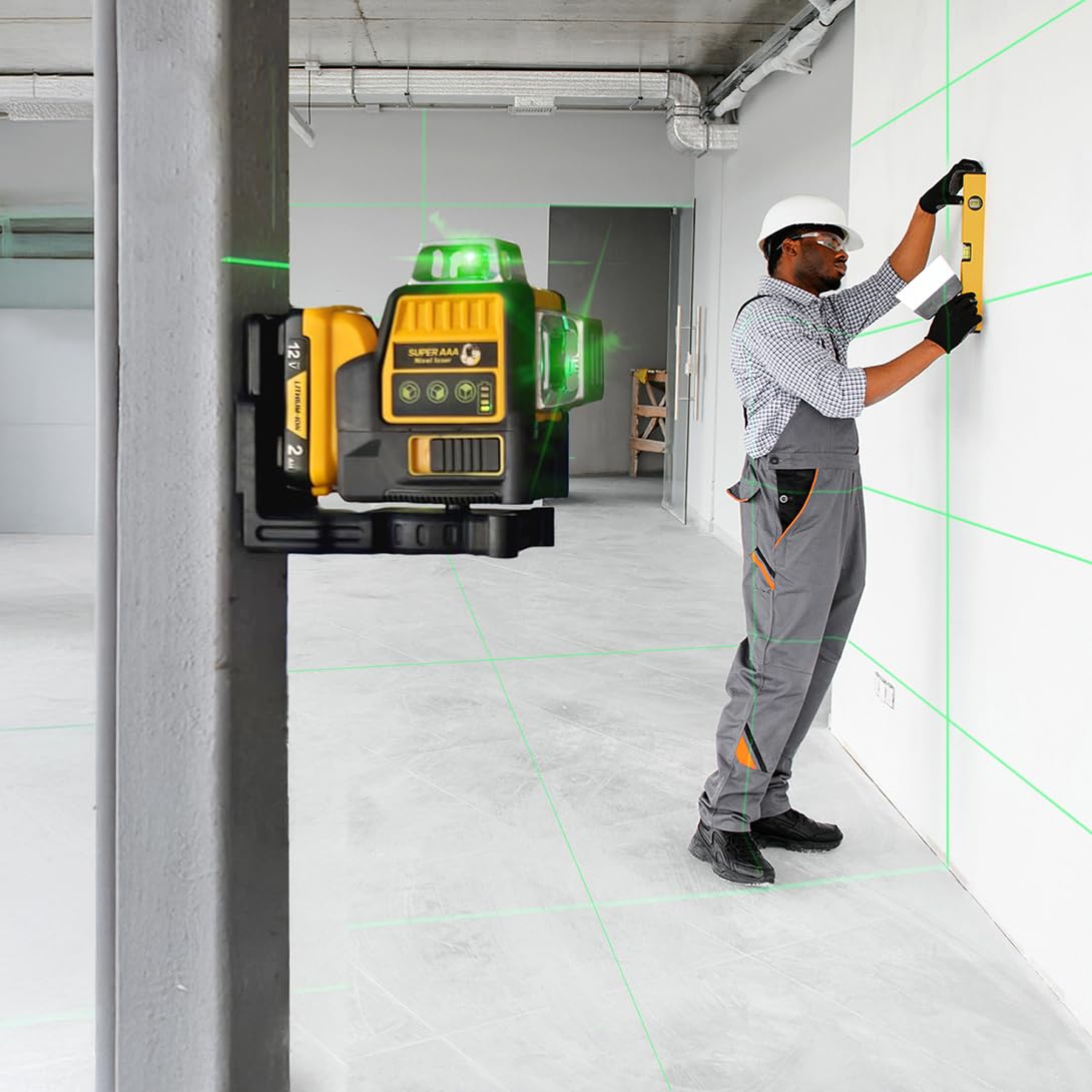 **Rechargeable 360° Self-Leveling Green Laser Level with Tripod & Magnetic Base - Professional Laser Level Tool for Construction, Tiling, Home Renovation - Ideal for Builders, Contractors, and DIY Projects**