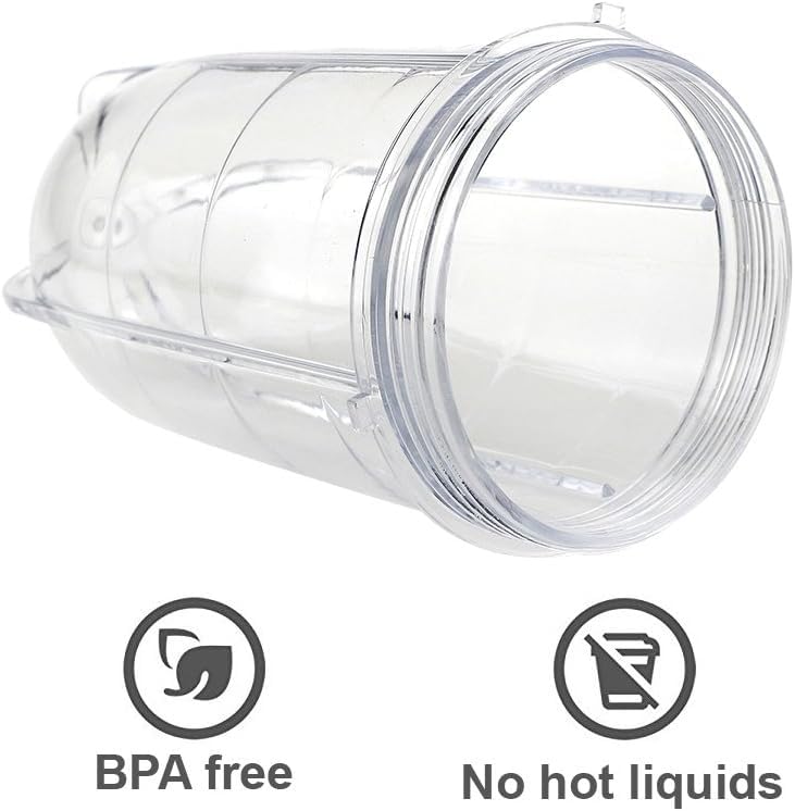 2-Pack 16OZ Replacement Cups for Magic Bullet Blender - Compatible with MB1001 Series 250W Juicer Mixer - Durable Blender Jars for Smoothies, Protein Shakes & Food Prep