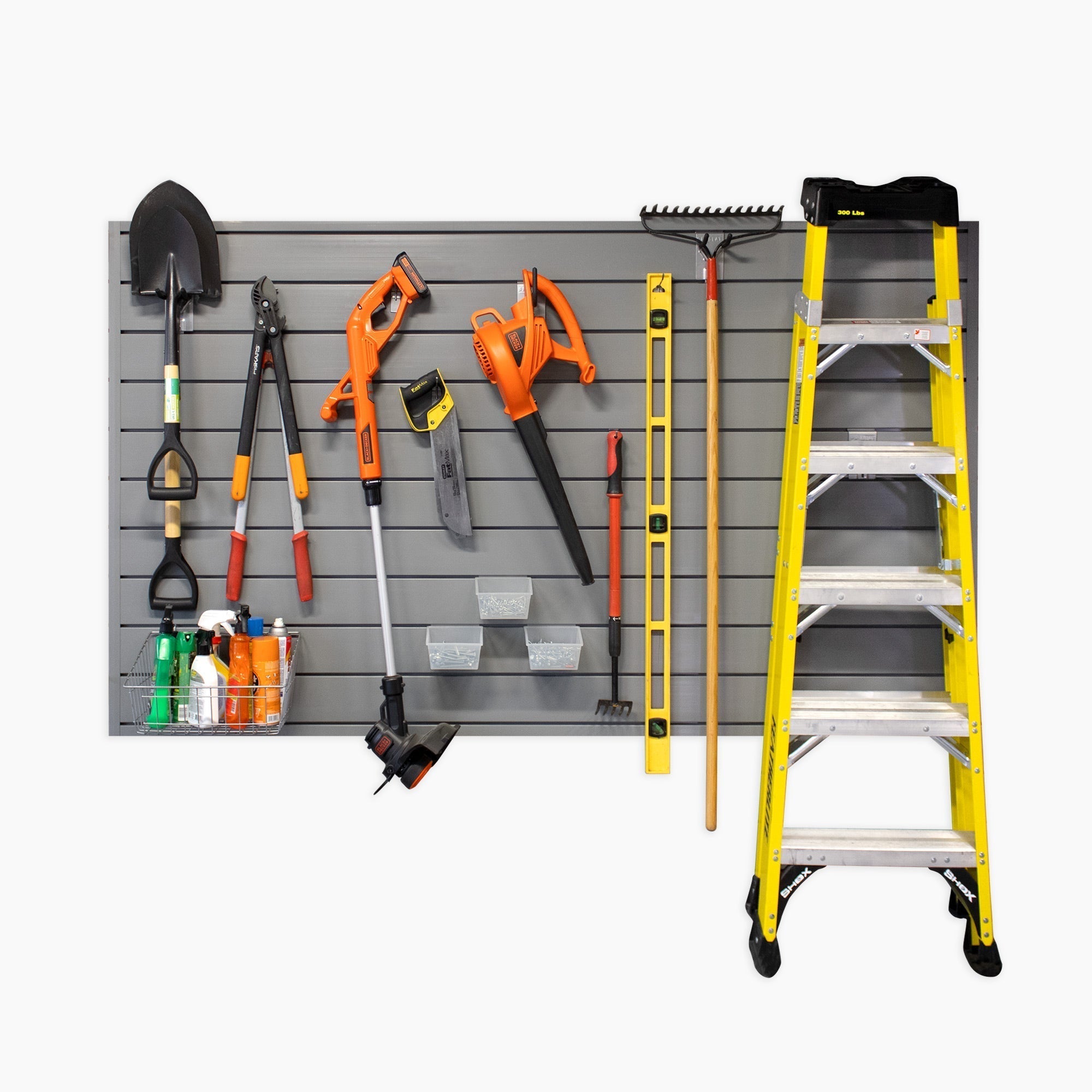 4 ft. x 8 ft. PVC Slatwall Panel - 4 Pack (128 sq ft) - Retail Store Display, Garage Organization & Wall Storage Solution