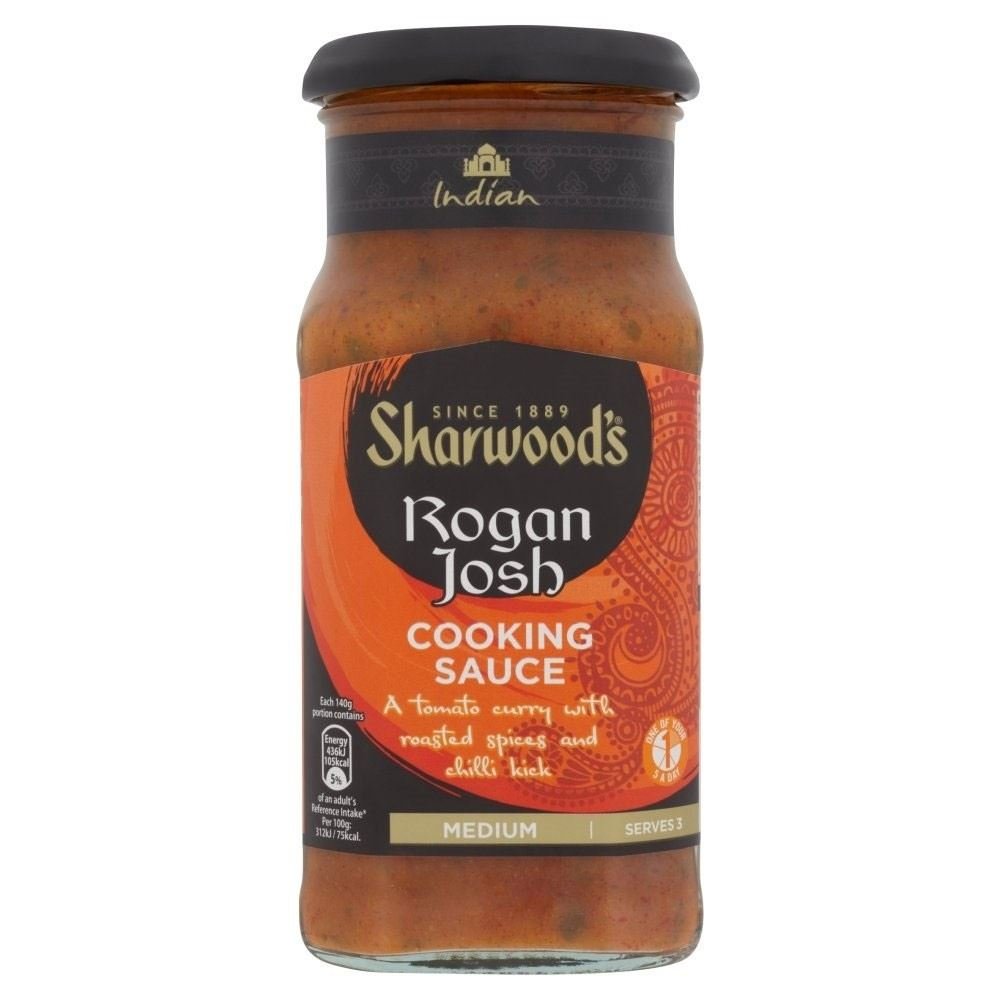 Sharwood's Rogan Josh Cooking Sauce - Authentic Indian Curry Paste (420g, Pack of 6) - Perfect for Home Cooking, Meal Prep & Dinner Parties
