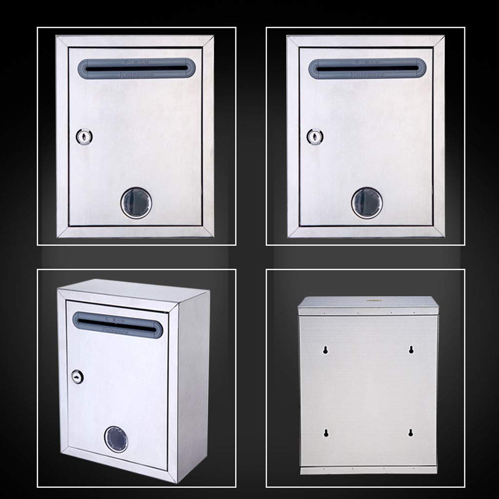 Stainless Steel Wall-Mounted Mailbox with Lock - Waterproof Letter Box & Suggestion Box for Home, Office, Apartment, School (Outdoor/Indoor Use)