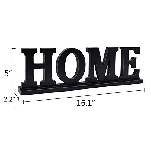 Rustic Wooden Home Letter Sign - Free Standing Cutout Word Decor for Living Room, Bedroom & Entryway - Farmhouse Style Table Sign for Cozy Home Decor