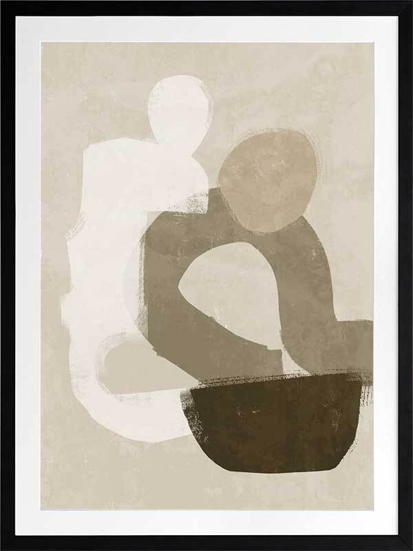 At Ease Dark Brown Framed Art Print - Modern Wall Decor for Living Room, Bedroom & Office - Perfect for Home & Office Decoration