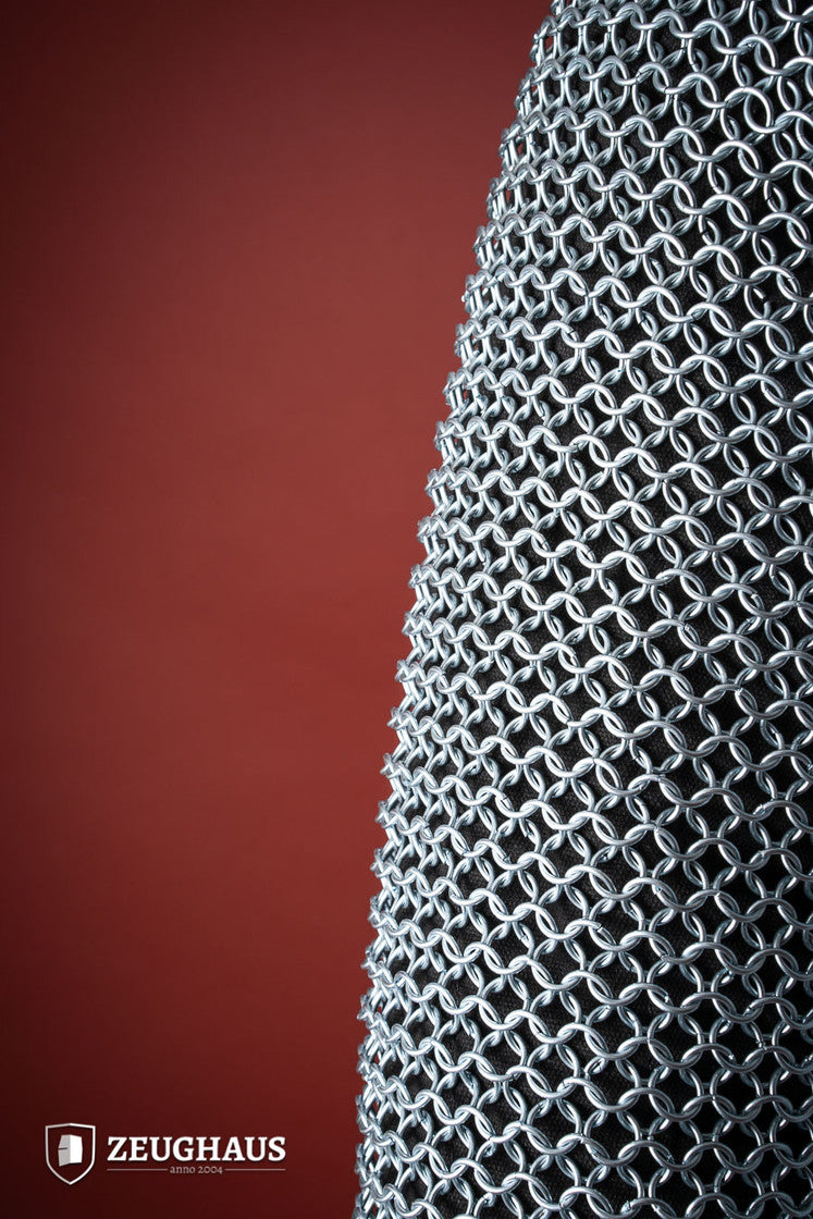 10mm Galvanized Chainmail Hauberk with Round Rings - Medieval Armor for LARP, Cosplay & Renaissance Fairs