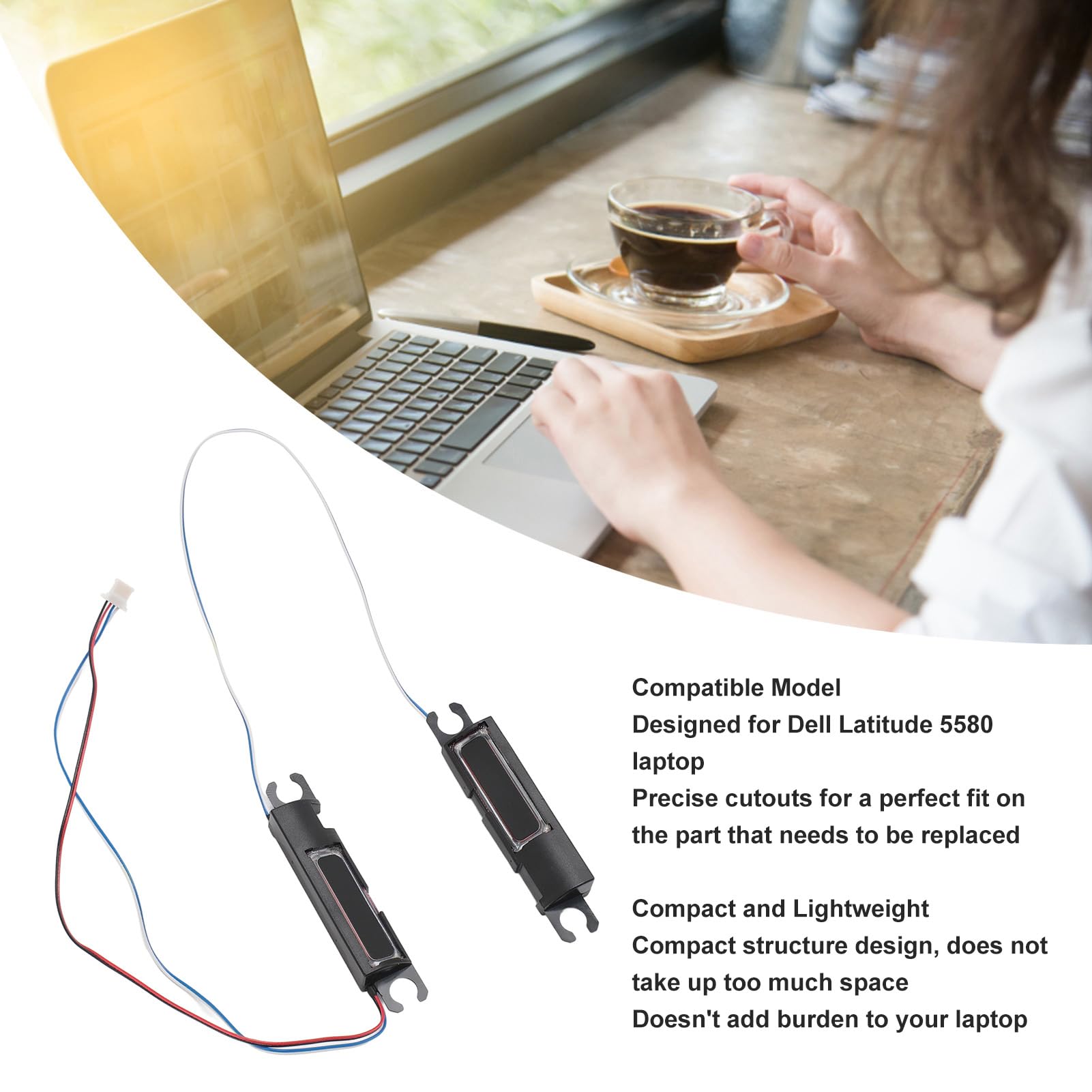 Latitude 5580 Laptop Internal Speaker Replacement Kit - ABS Durable Material & Professional Installation for Dell Latitude 5580 Series | Perfect for Office Work, Online Meetings & Multimedia Entertainment