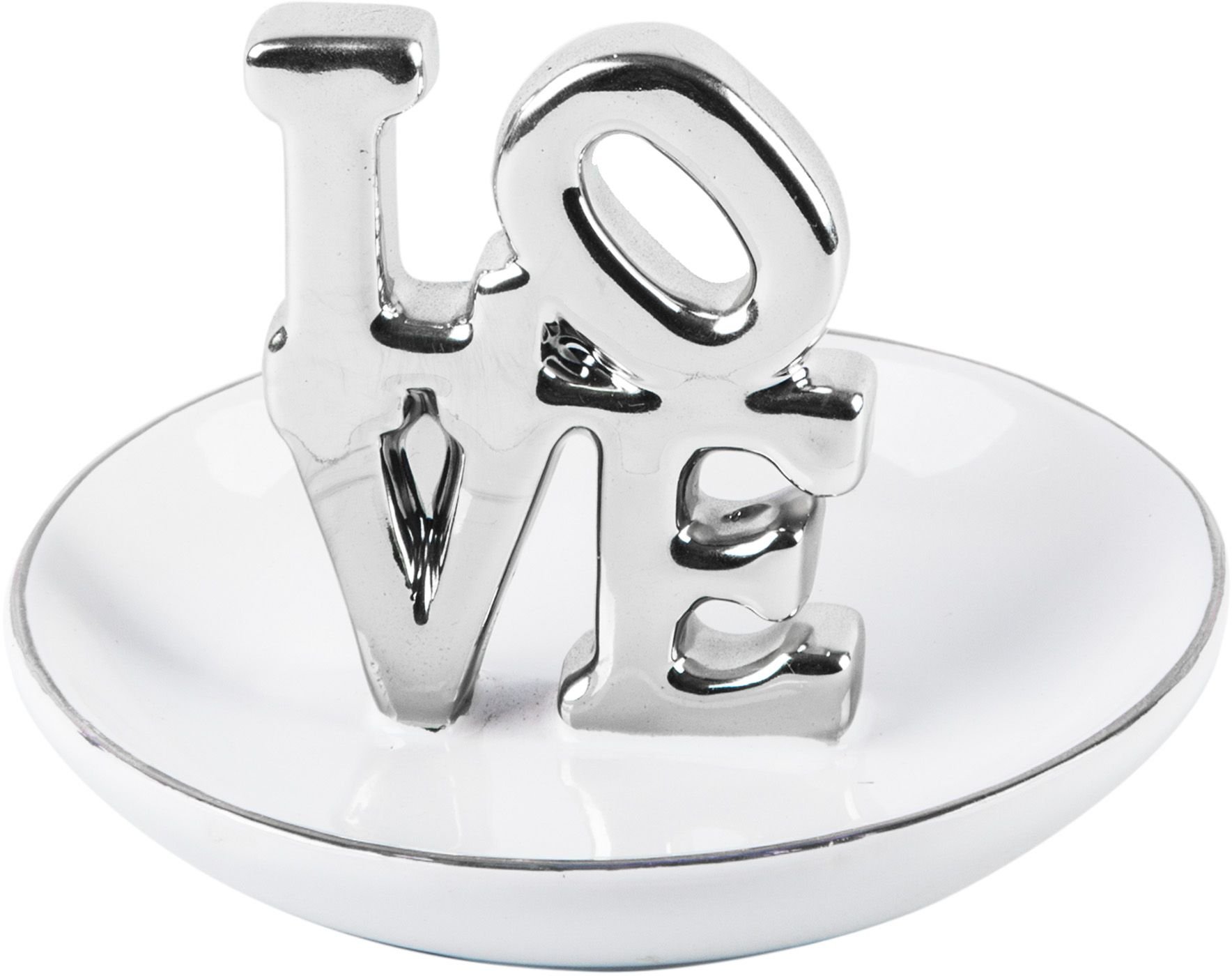 Love Word Jewelry Dish - Elegant Ring & Earring Holder for Bathroom, Bedroom, or Vanity | Home Essentials Decor