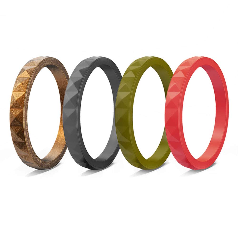 Silicone Wedding Bands for Men & Women - Comfortable, Durable, Stackable Rubber Rings for Gym, Workout, Swimming & Outdoor Activities