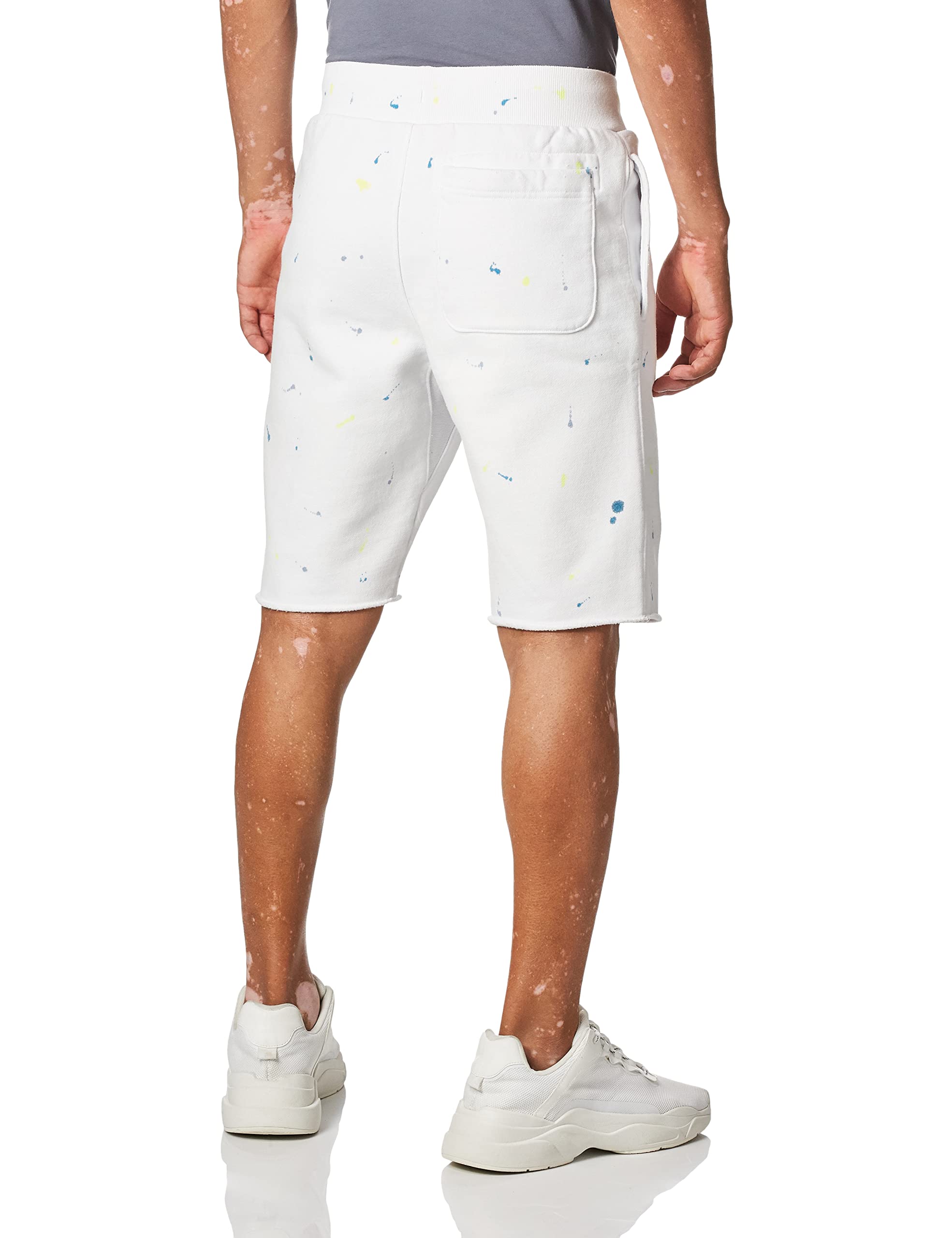Champion Reverse Weave Paint Splatter Shorts - White XL | Comfortable Cotton Athletic Shorts for Men | Perfect for Gym, Running & Casual Wear