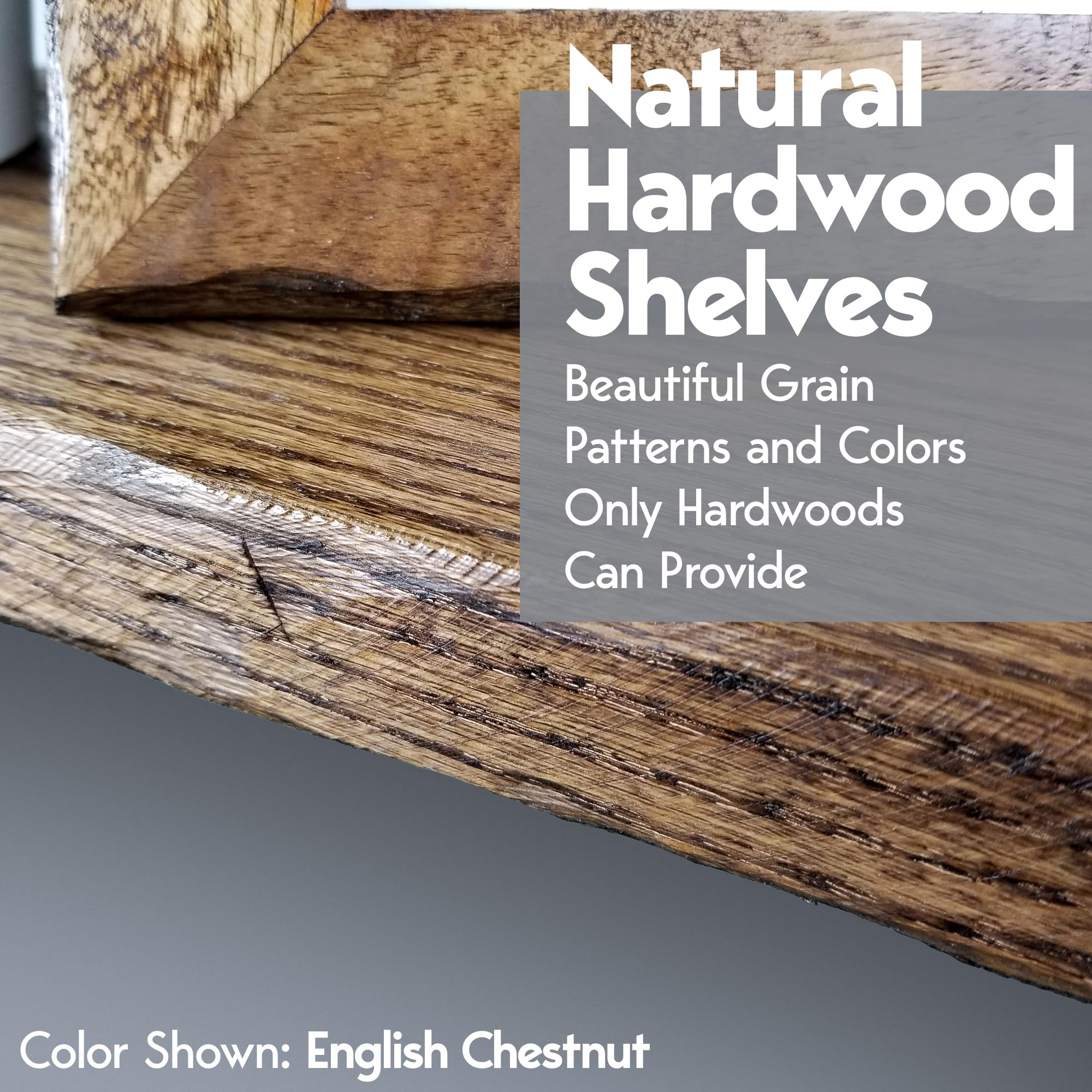 Rustic Reclaimed Wood Floating Shelves - Farmhouse Oak Wall Shelves for Living Room, Bathroom & Kitchen Decor | Handmade Wooden Shelf for Home Organization