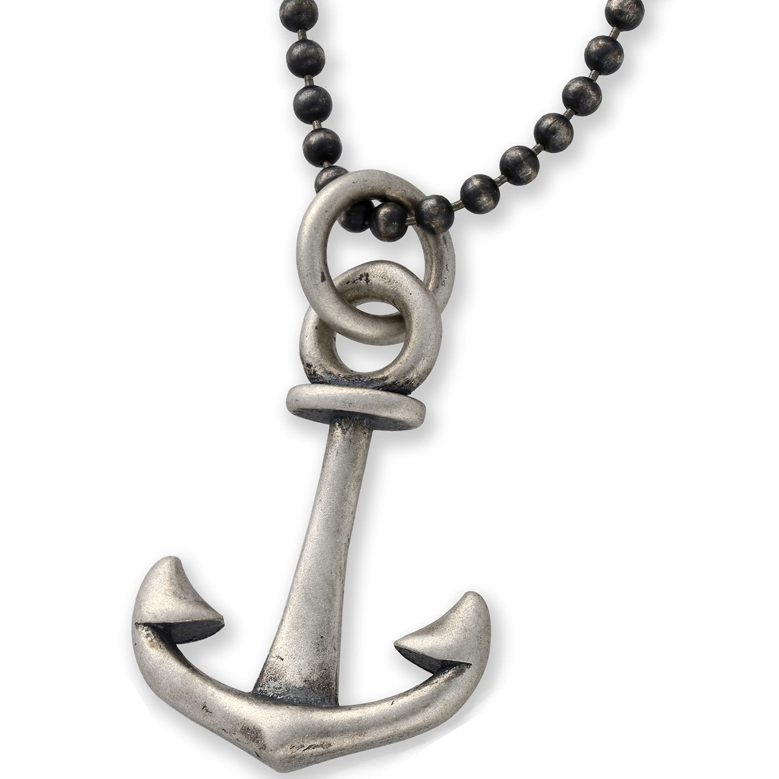 925 Sterling Silver Men's Anchor Pendant Necklace - Nautical Navy Chain for Sailor Jewelry - Oxidized Gift for Him - Perfect for Gifts, Weddings, and Everyday Wear