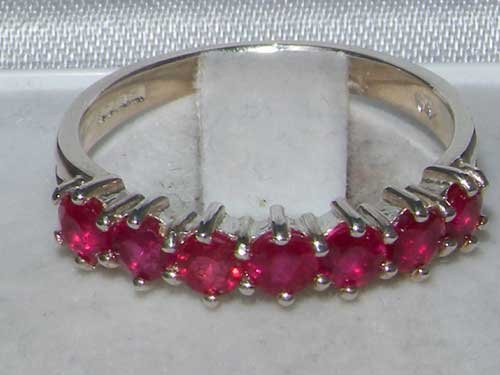 925 Sterling Silver Genuine Ruby Women's Eternity Ring - Perfect for Anniversaries, Engagements & Special Occasions