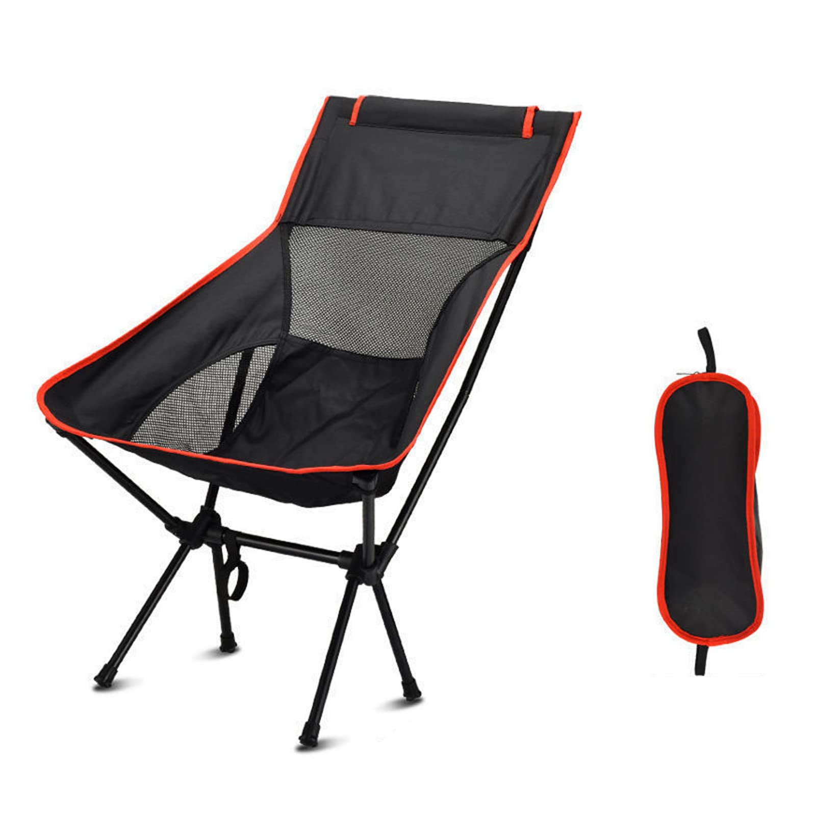 Ultralight Portable High Back Folding Camping Chair - 260lbs Weight Capacity, Ergonomic Support for Back Relaxation - Perfect for Outdoor, Camping, BBQ, Beach, Travel & Picnic - Includes Convenient Storage Bag - Ideal for Backyard Relaxation, Beach Lounging & Campfire Gatherings