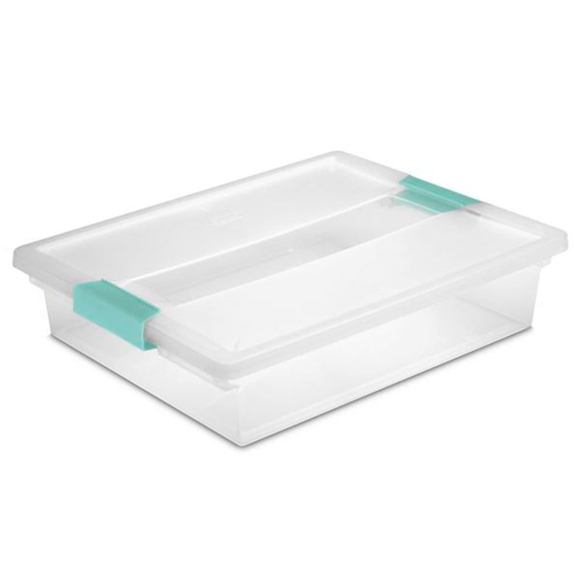 Sterilite 12-Pack Large & 6-Pack Small Plastic Storage Bins with Clip-On Lids - Organize Closet, Pantry, Office & Kids' Toys - Stackable Clear Containers for Home Organization