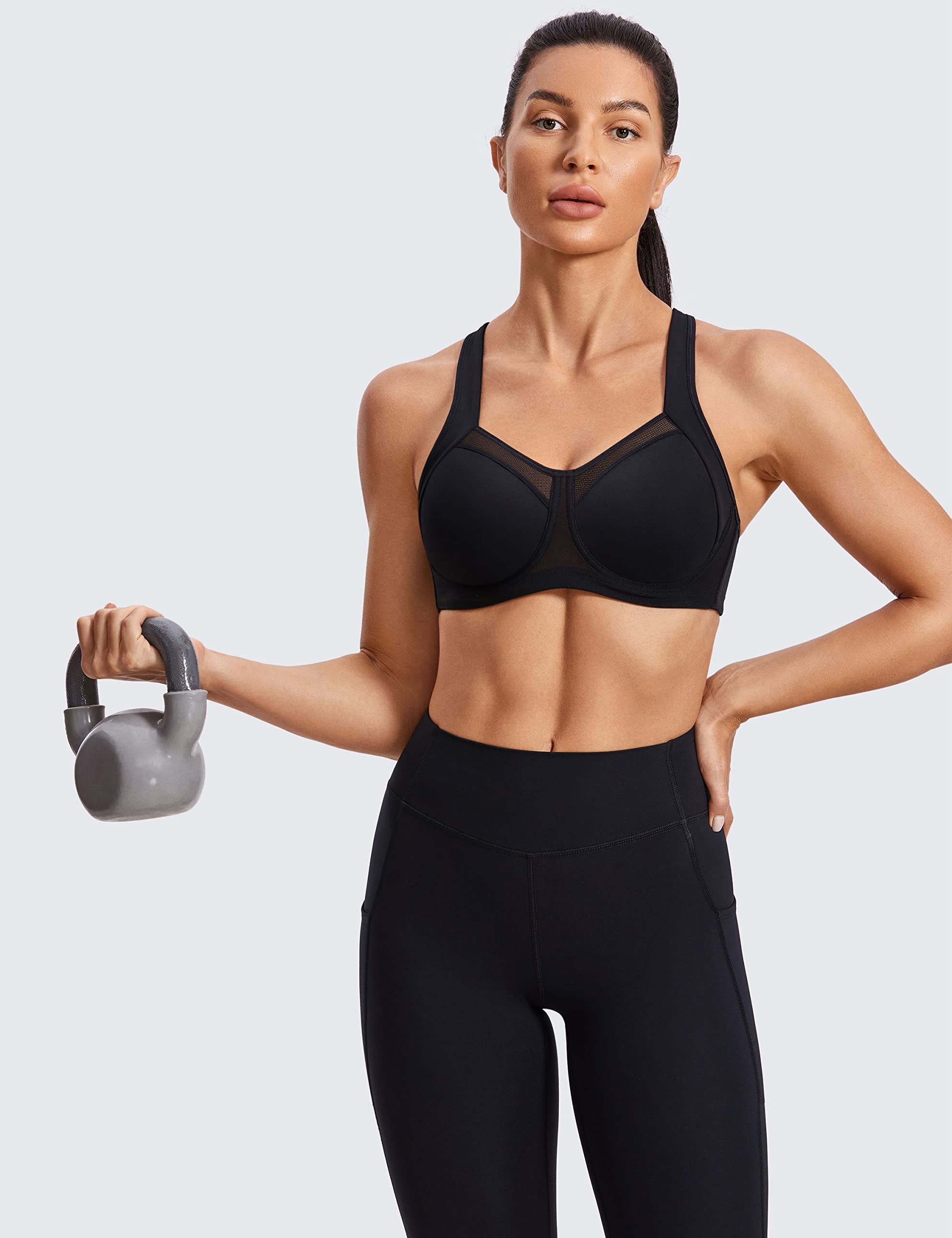 SYROKAN High Impact Sports Bras for Women - Maximum Support, Unlined Underwire Racerback Workout Bra - No Uniboob Design - Perfect for Running, Gym & High-Intensity Training