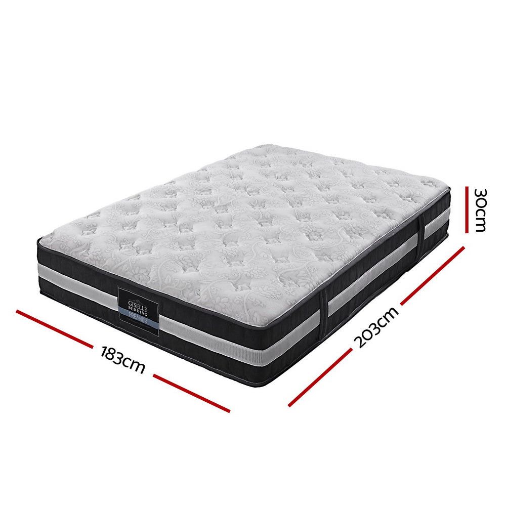Giselle Bedding 30cm Pocket Spring Mattress - King Size for Ultimate Comfort | Perfect for Master Bedrooms, Guest Rooms & Luxury Hotels