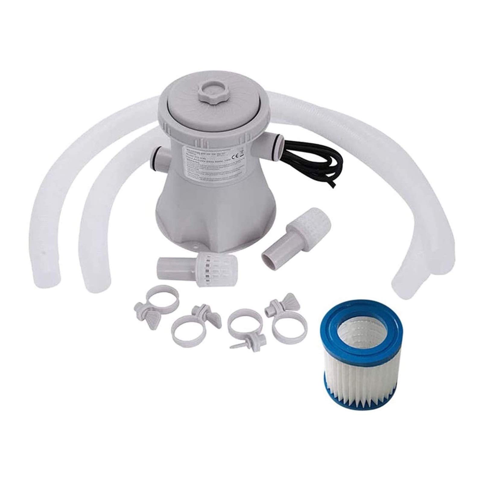 Best Electric Swimming Pool Filter Pump Kit - High Performance Outdoor Pool Filtration & Circulation System - US Plug - Perfect for Above Ground Pools, Inflatable Pools & Backyard Water Cleaning