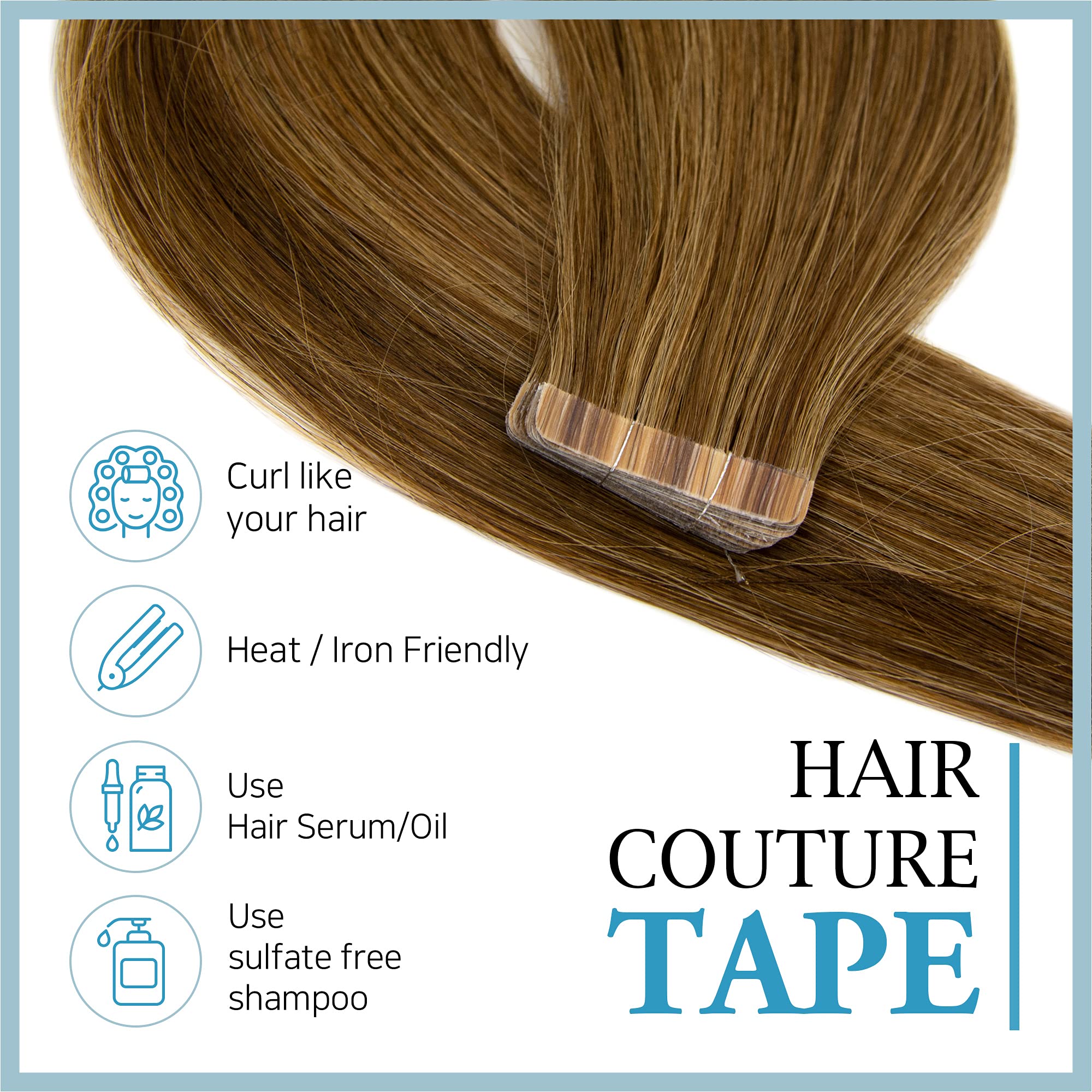 100% Human Remy Hair Tape-In Extensions - 18 Piece Set Long Straight Natural Looking Reusable Silky Tangle-Free Invisible Hairpieces for Women (FUTES18 4) | Perfect for Daily Wear, Special Occasions & Volume Boosting