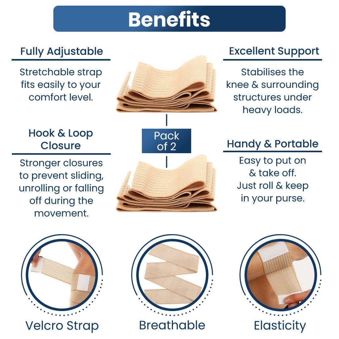 Dr Trust USA Elastic Compression Bandage Tape (1 Pair) 338 Free Size - Breathable Support for Sprains, Sports Injuries & Post-Surgery Recovery - Ideal for Athletes, Active Lifestyles & Medical Use