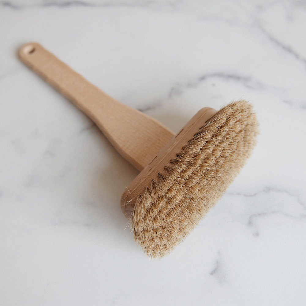 Natural Wooden Shower & Tub Cleaning Brush with Soft Bristles - Gentle Scrubbing for Bathroom, Kitchen, and Tile Surfaces - Perfect for Daily Cleaning & Stain Removal