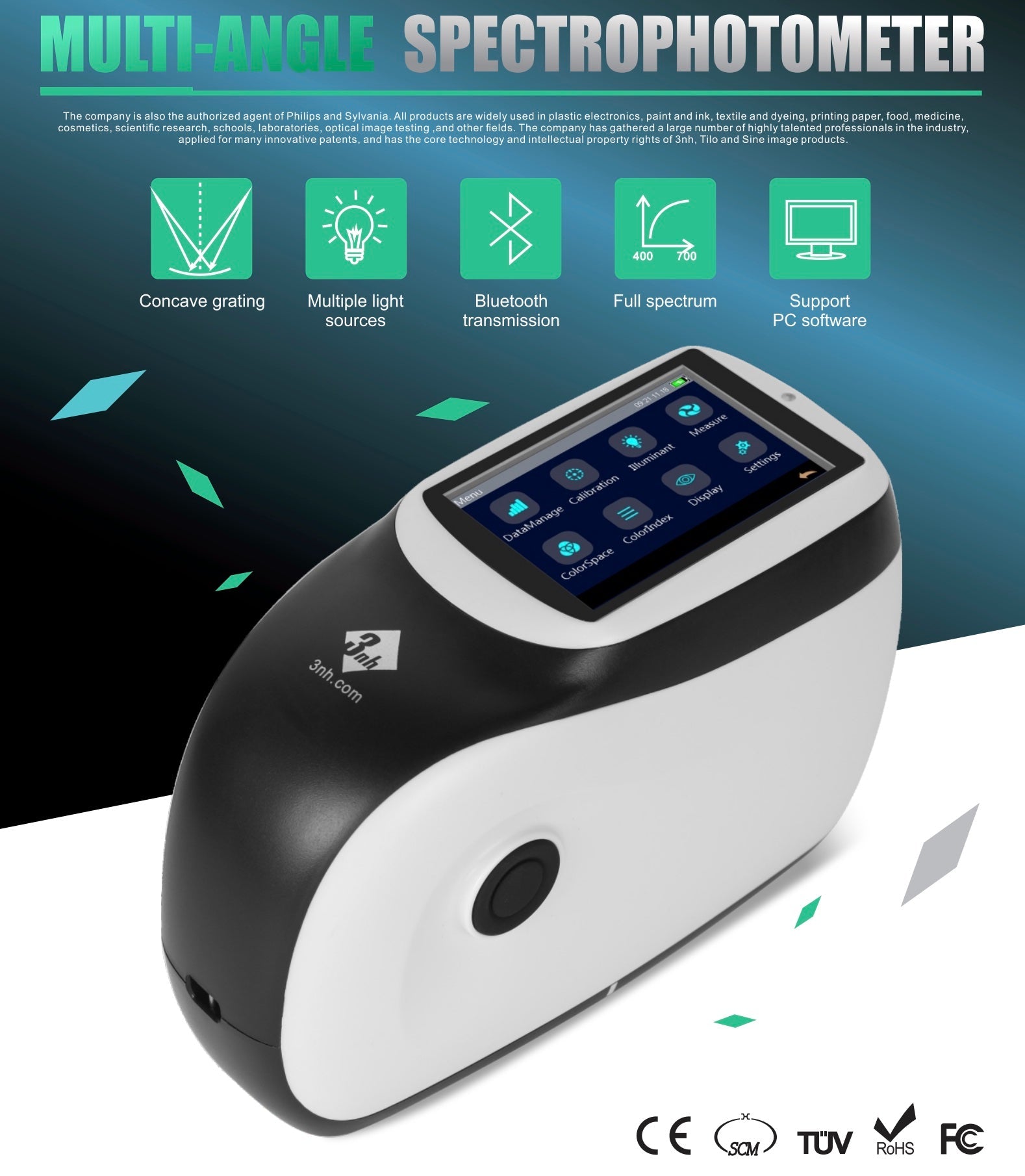 MS3006 Multi Angle Spectrophotometer - Precise Color Measurement for Paint, Textiles & Cosmetics | Lab Quality Instrument for Industrial & Research Use