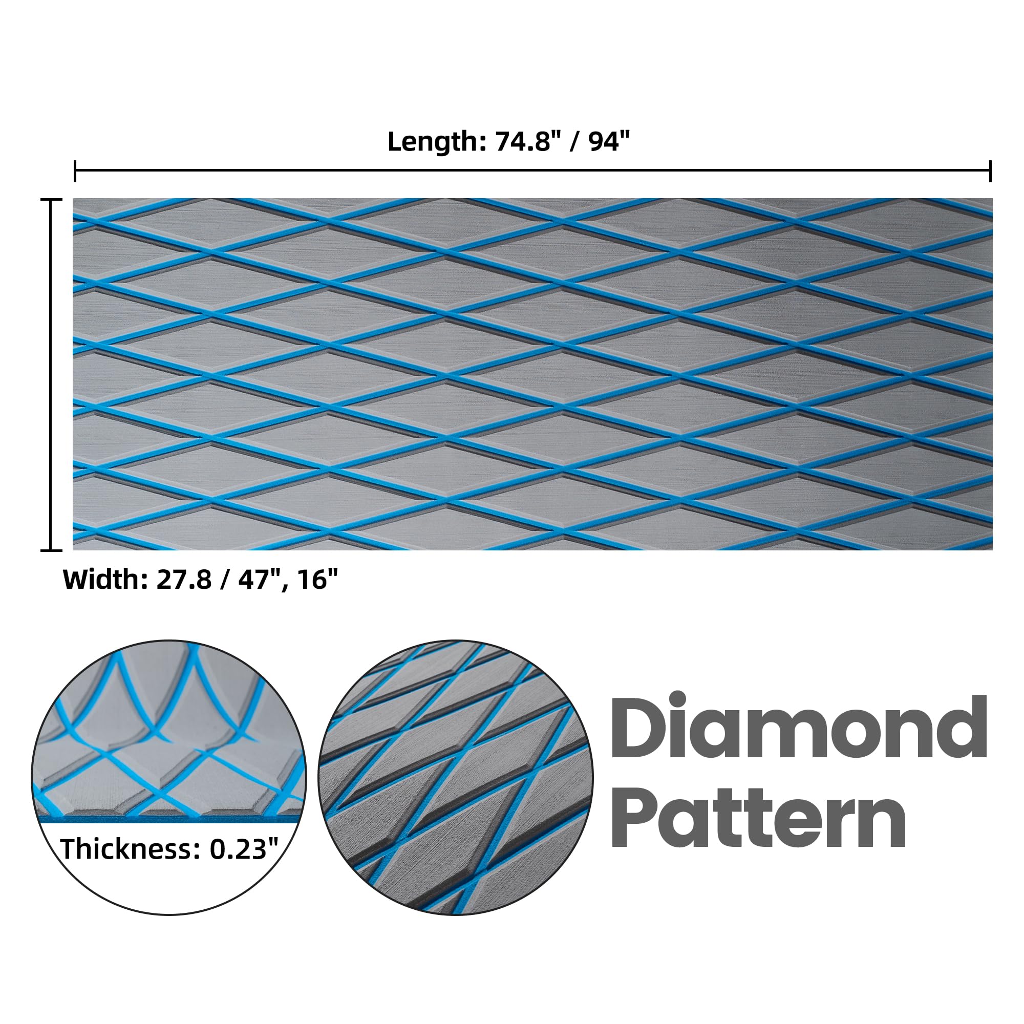 Premium EVA Foam Boat Flooring - Non-Slip Marine Decking Mat with Self-Adhesive Backing - Waterproof Boat Floor Covering for Yachts, Motorboats, Kayaks & RVs - Ideal for Wet Deck Protection & Comfort Underfoot