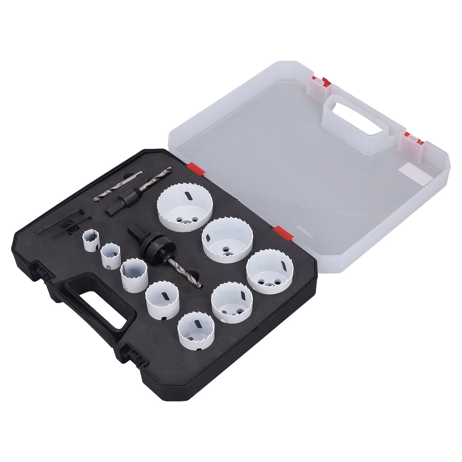 15Pcs Carbide Hole Saw Kit - High Speed Steel Drill Bits for Metal, Wood & Plastic Cutting