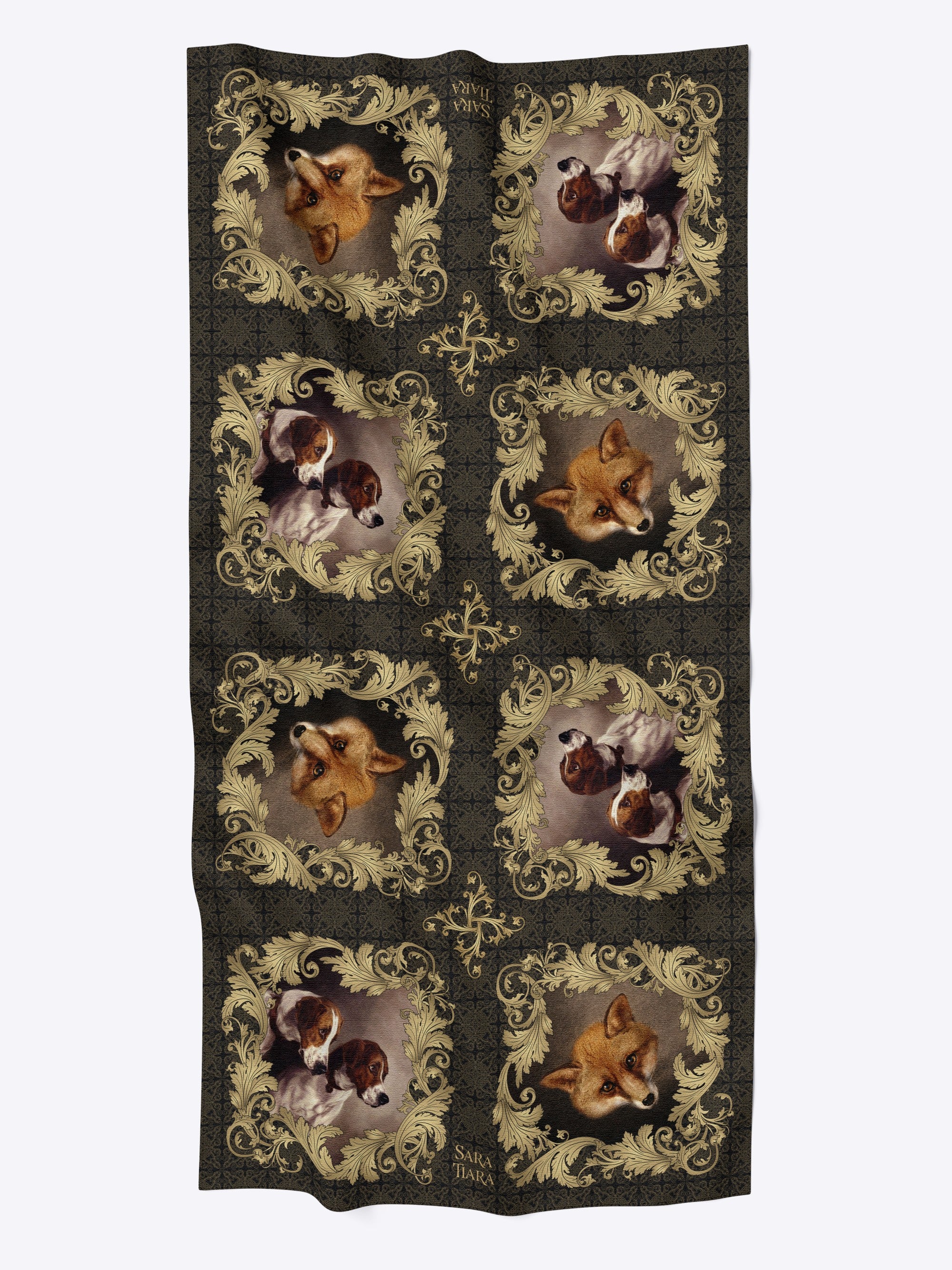 Super Soft Wool Shawl with Fox and Hound Print - Cozy Winter Wrap for Women, Perfect for Outdoor Adventures, Date Nights & Holiday Gifts