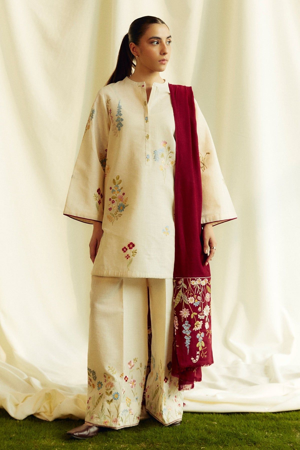 Citrine 2B Coco by Zara Shahjahan Winter Stitched Embroidered Dress - Perfect for Holiday Parties & Winter Weddings