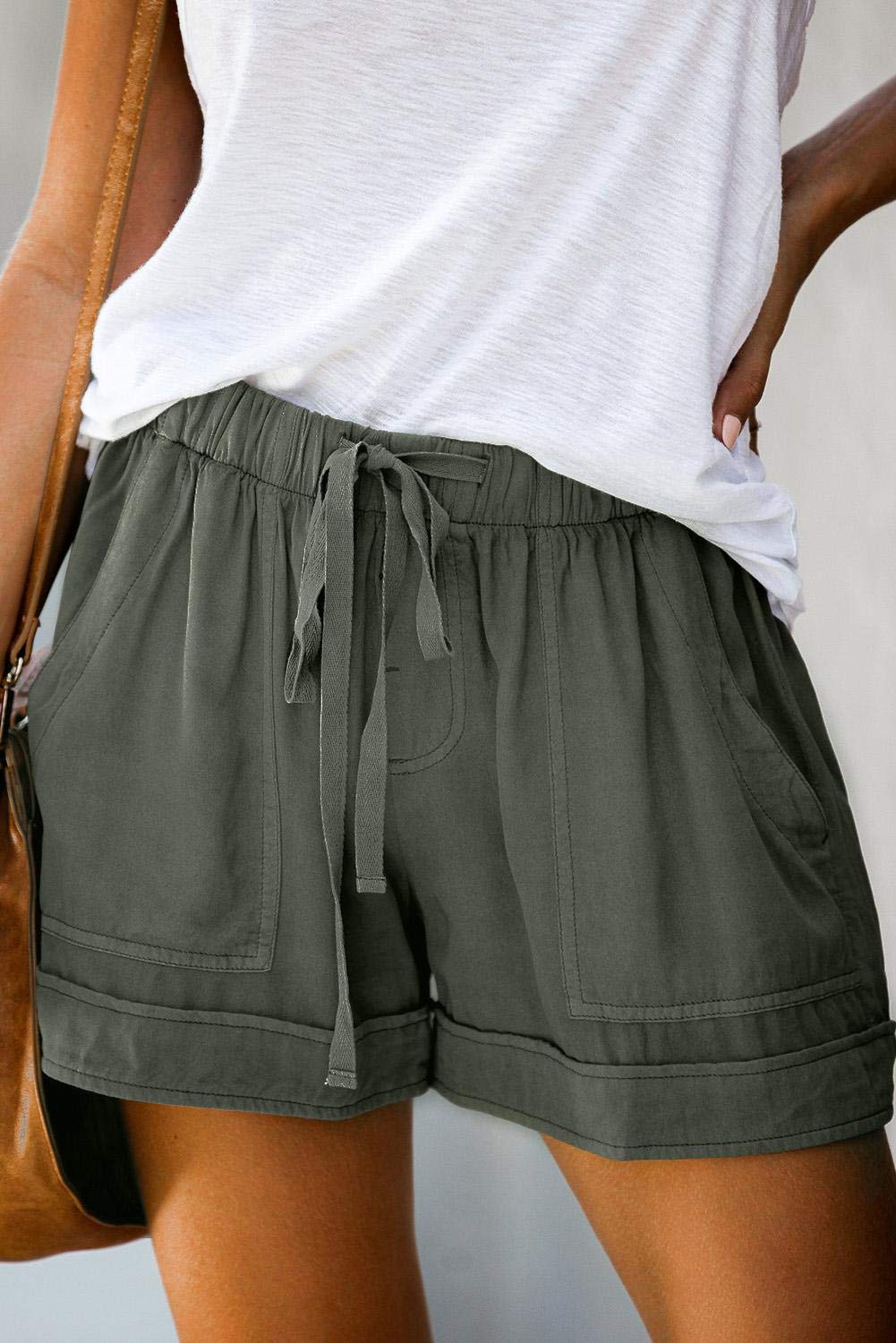FEKOAFE Women's High Waist Cotton Shorts 2025 - Comfy Summer Drawstring Casual Shorts for Women (S-2XL) | Trendy Lounge Wear, Beach Vacation, Gym & Everyday Outfits
