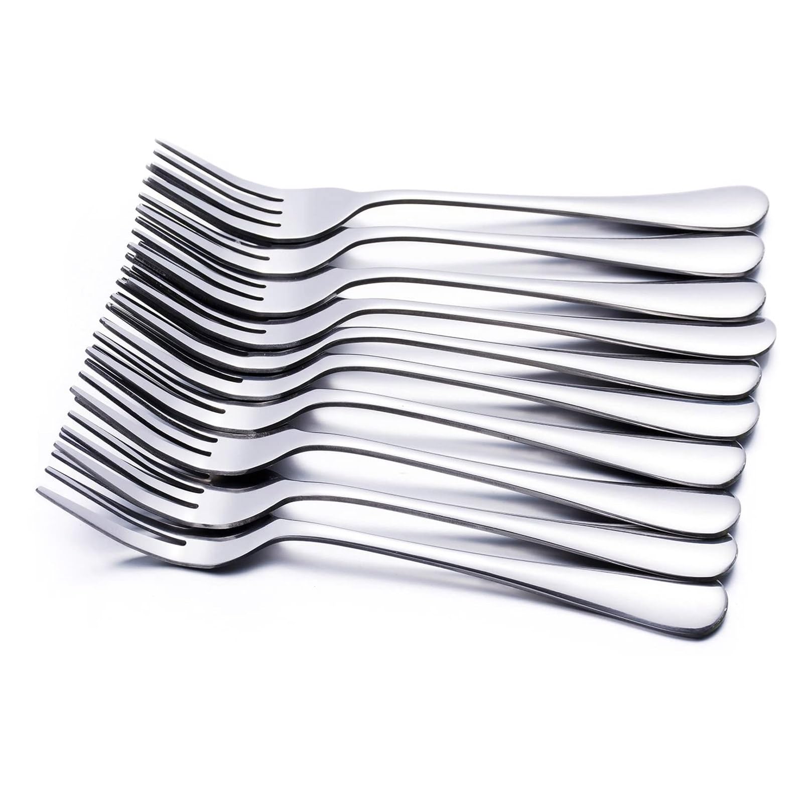 GOBOOMAN 12-Piece Stainless Steel Dinner Forks Set - 8 Inch Elegant Tableware for Restaurants, Parties & Home Dining - Durable & Dishwasher Safe Cutlery