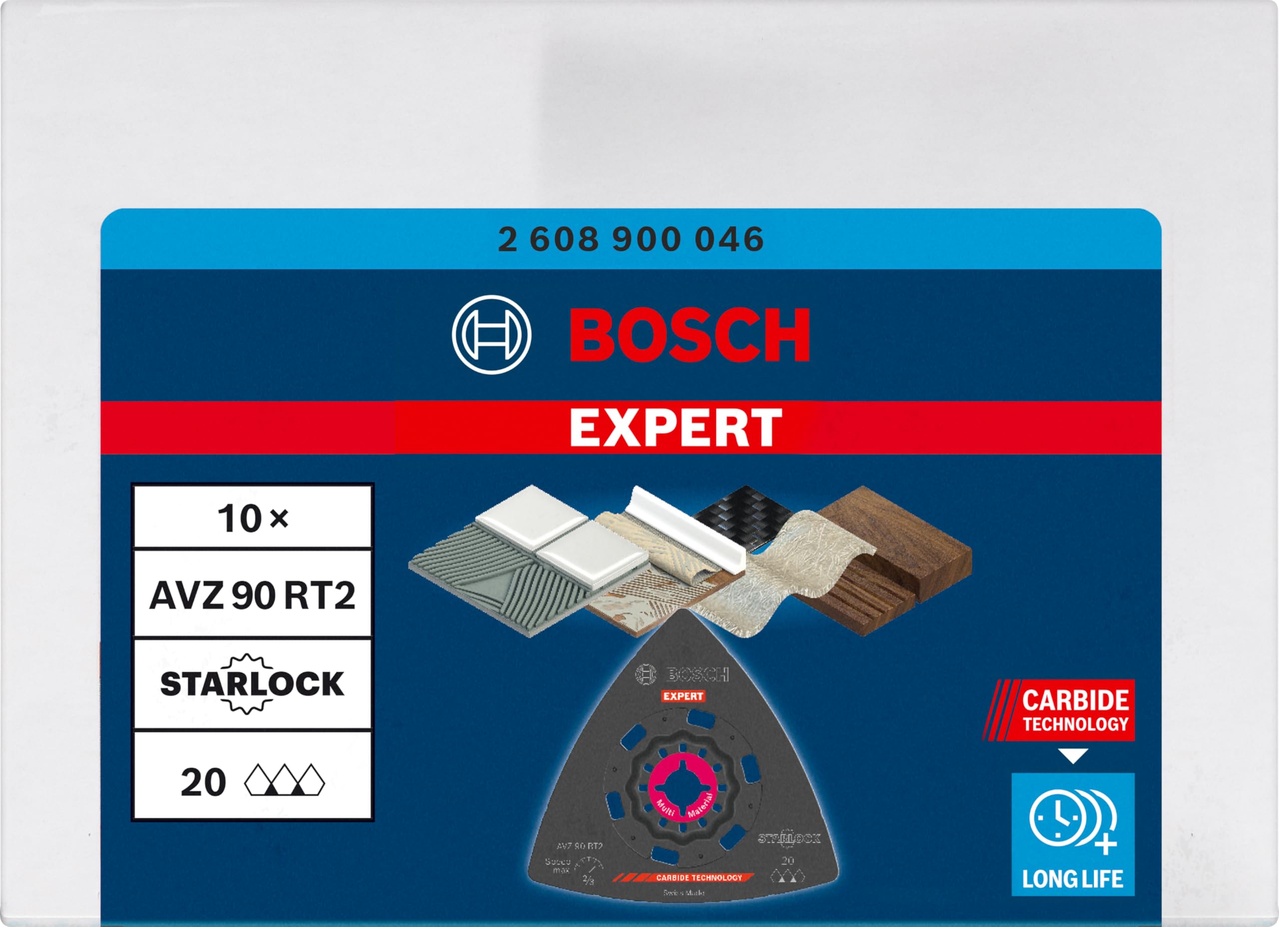 Bosch 10x Expert AVZ 90 RT2 Sanding Plates - 90mm Grit 20 for Mortar & Glue Removal - Professional Multitool Accessory for Renovation & DIY Projects