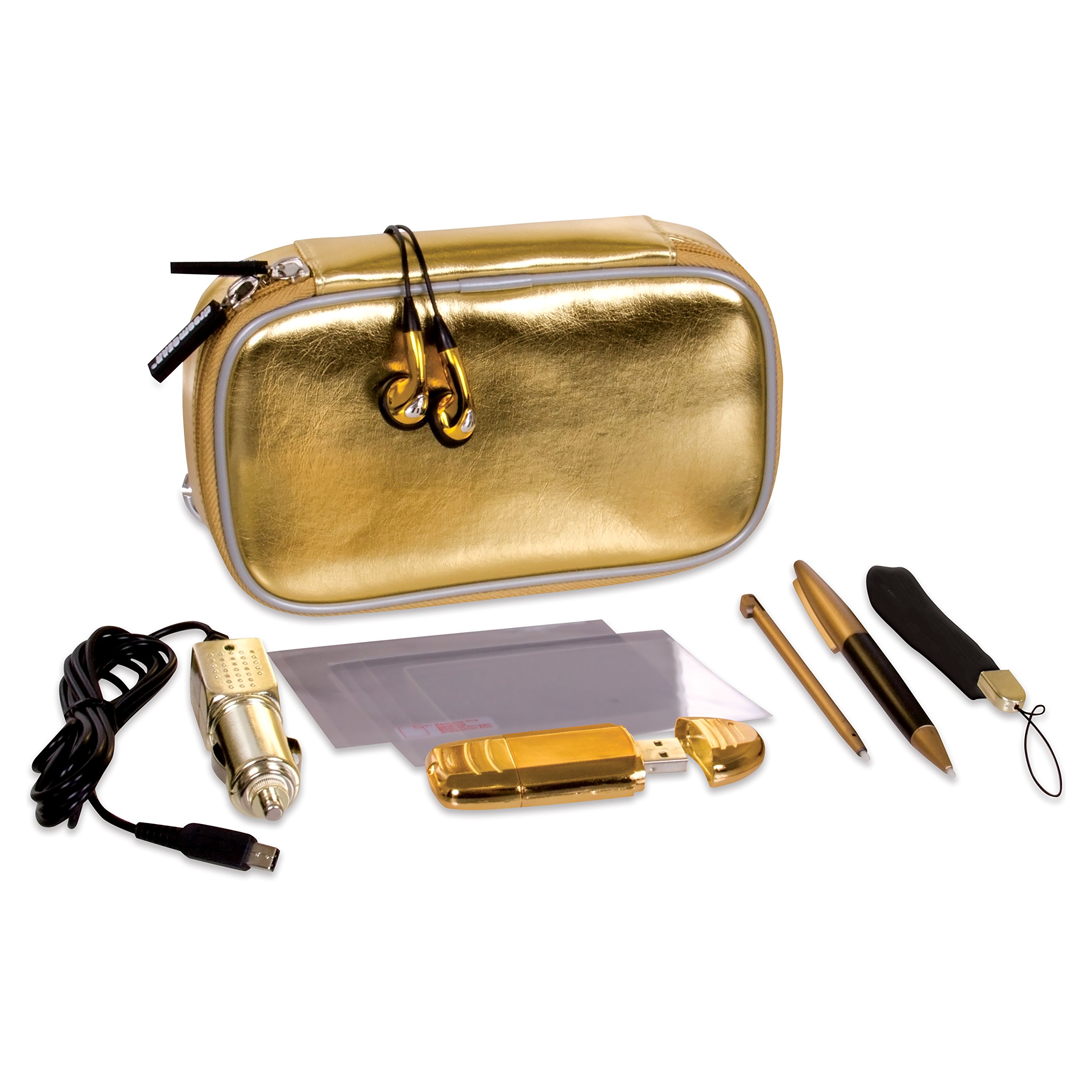 Nintendo DSi XL 9-in-1 Gamer Pack (Gold) - Complete Gaming Bundle with Accessories for Ultimate Portable Play | Perfect for Travel, Commuting & Home Entertainment