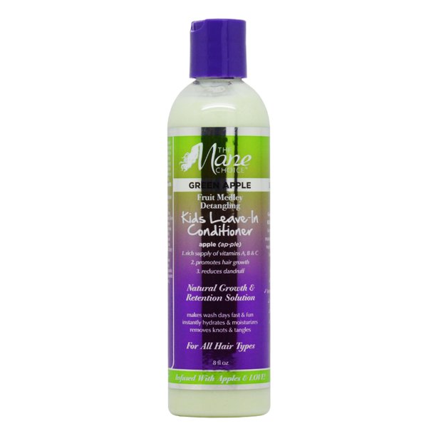 The Mane Choice Kids Apple Leave-In Conditioner 8oz - Detangling & Moisturizing Hair Treatment for Curly, Coily & Natural Hair - Perfect for Daily Use & After Swim Care