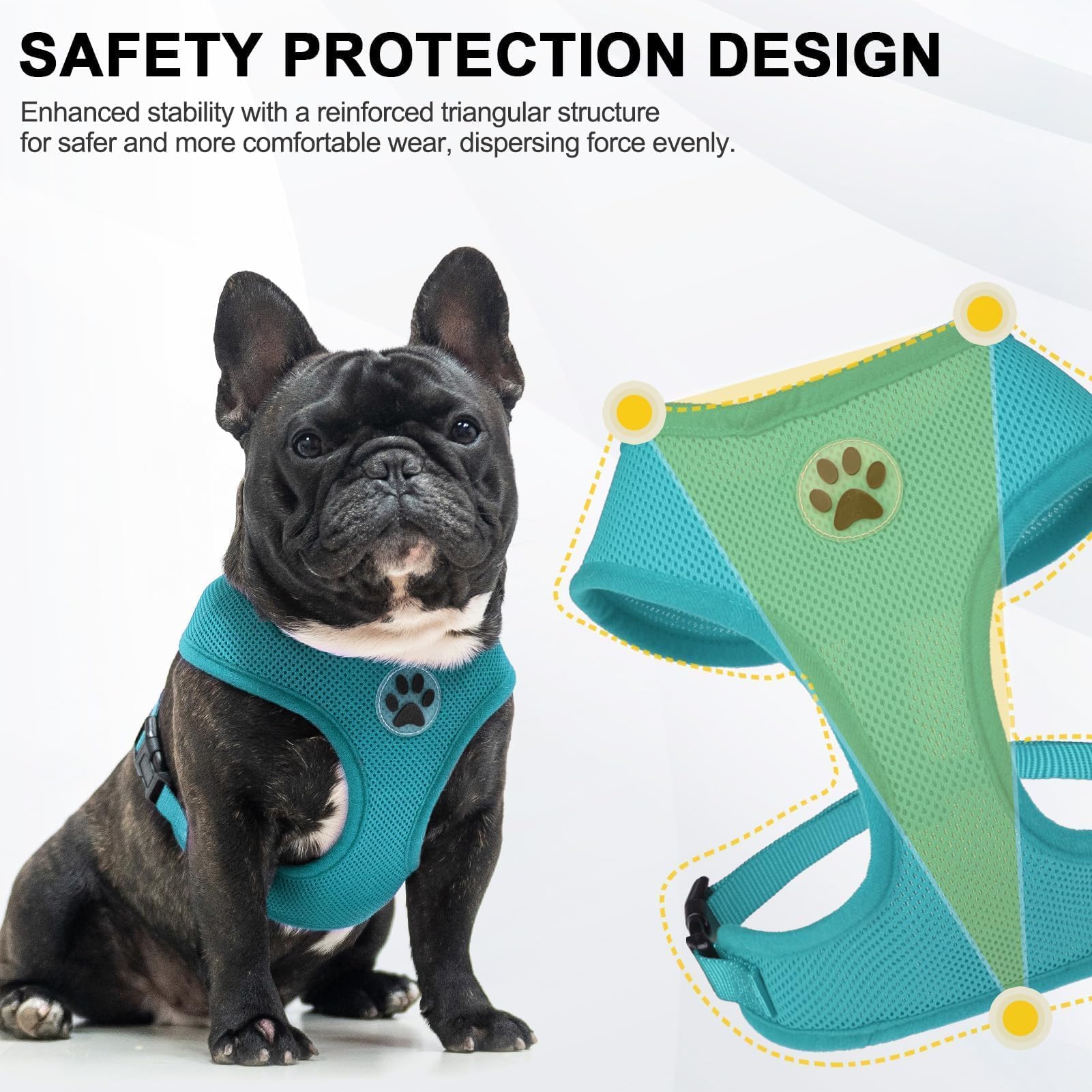 BINGPET Small Dog Harness - Breathable Mesh No Pull Adjustable Vest for Puppies & Medium Dogs - Perfect for Walking, Training & Outdoor Adventures