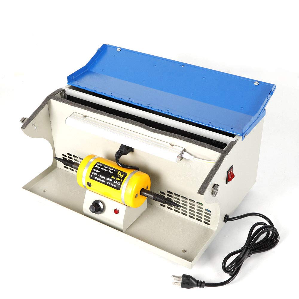 KPfaster 200W Jewelry Polishing Buffing Machine with Dust Collector - Compact Table Top Polisher for Jewelry Making, Metal Finishing & DIY Crafts - Perfect for Home Workshops & Professional Jewelers