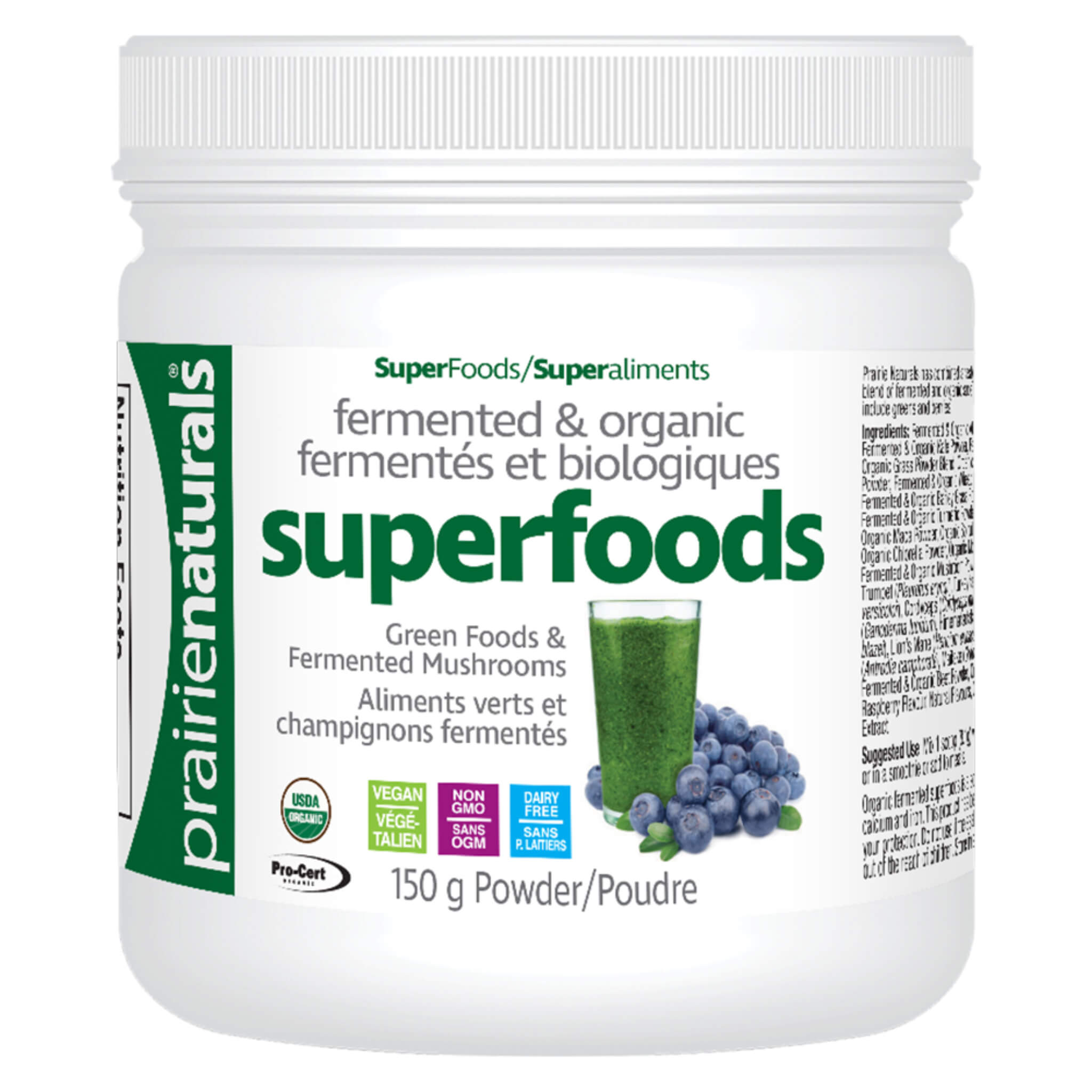 Organic Fermented Superfoods Blend - Green Foods & Mushroom Complex Powder for Immune Support & Gut Health | Vegan, Gluten-Free Supplement for Smoothies, Juices & Wellness Drinks