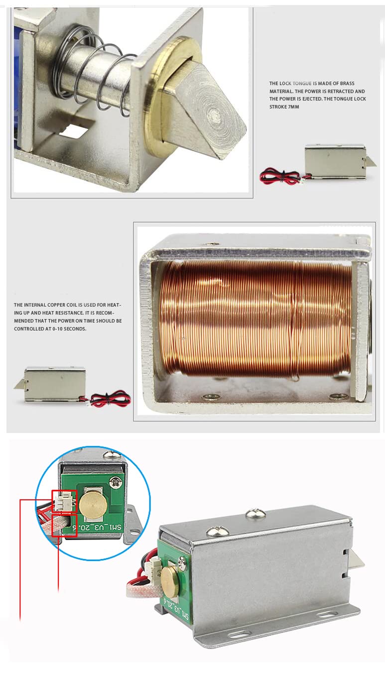 12V Mini Electric Bolt Lock - Electromagnetic Solenoid Cabinet Lock for Small Doors & Drawers | Secure Storage, Mailboxes, and Display Cases