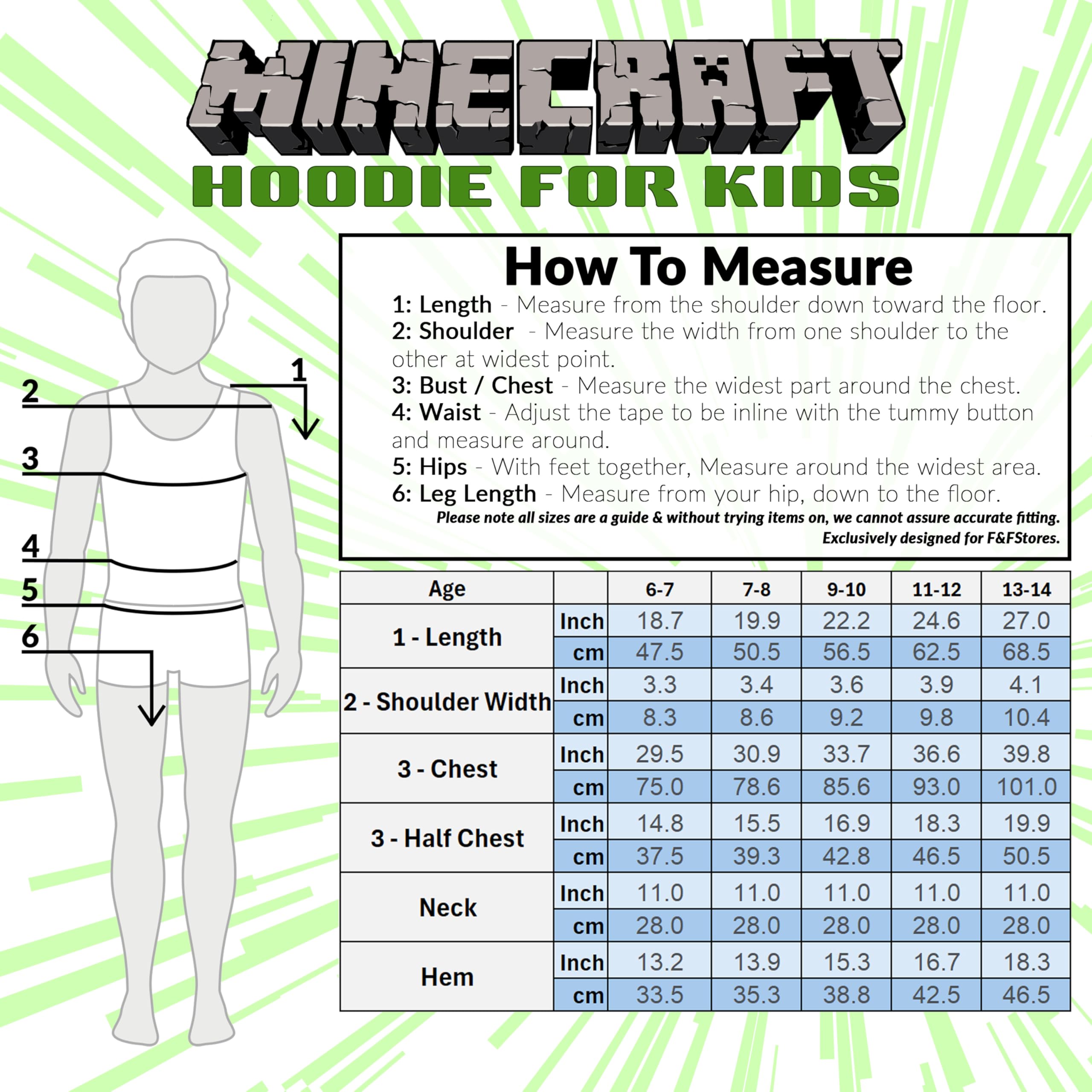 Minecraft Creeper Hoodie for Boys & Teens (Ages 5-14) - Gaming Gifts for Kids - Perfect for School, Gaming Parties & Everyday Wear