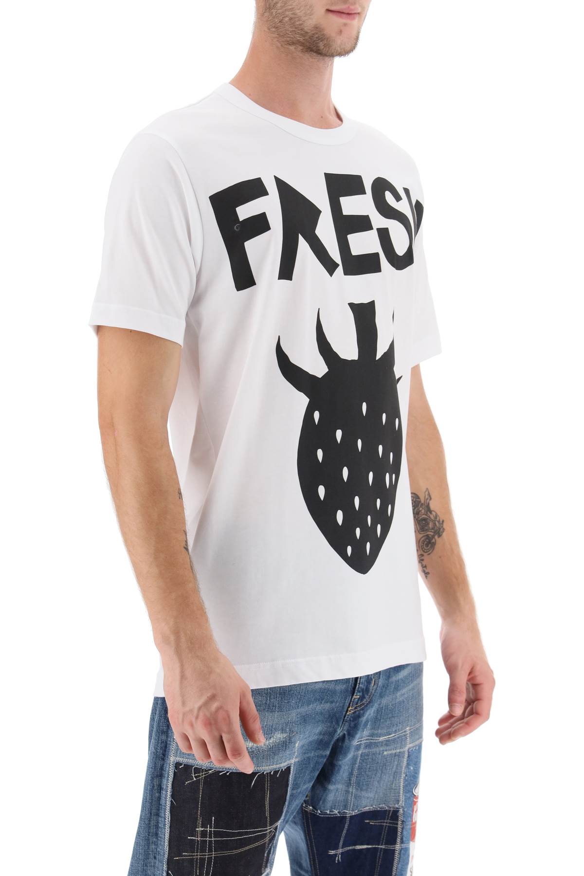 Comme des Garcons Shirt Fresh Strawberry Print T-Shirt - Stylish Casual Wear for Men & Women - Perfect for Summer Outfits, Street Fashion, and Everyday Comfort