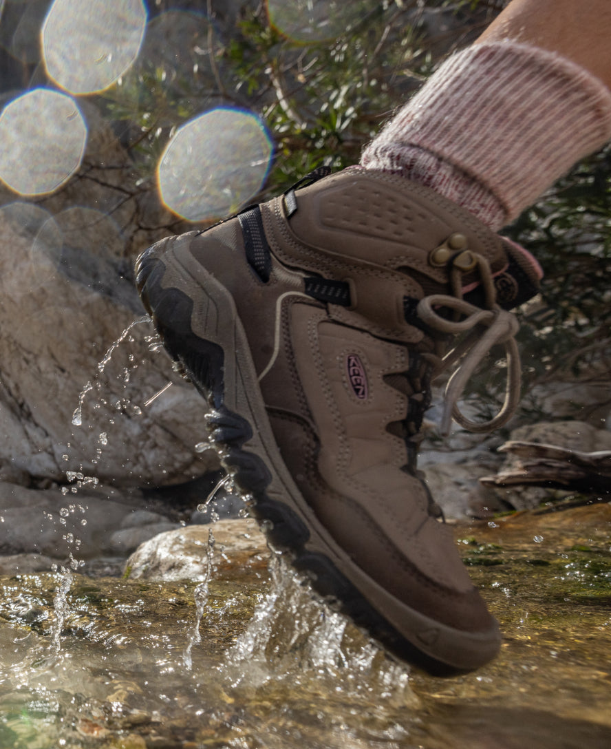 Women's KEEN Targhee IV Waterproof Hiking Boots - Bison/Beaujolais | Lightweight & Durable for Outdoor Adventures, Trail Walking & Backpacking