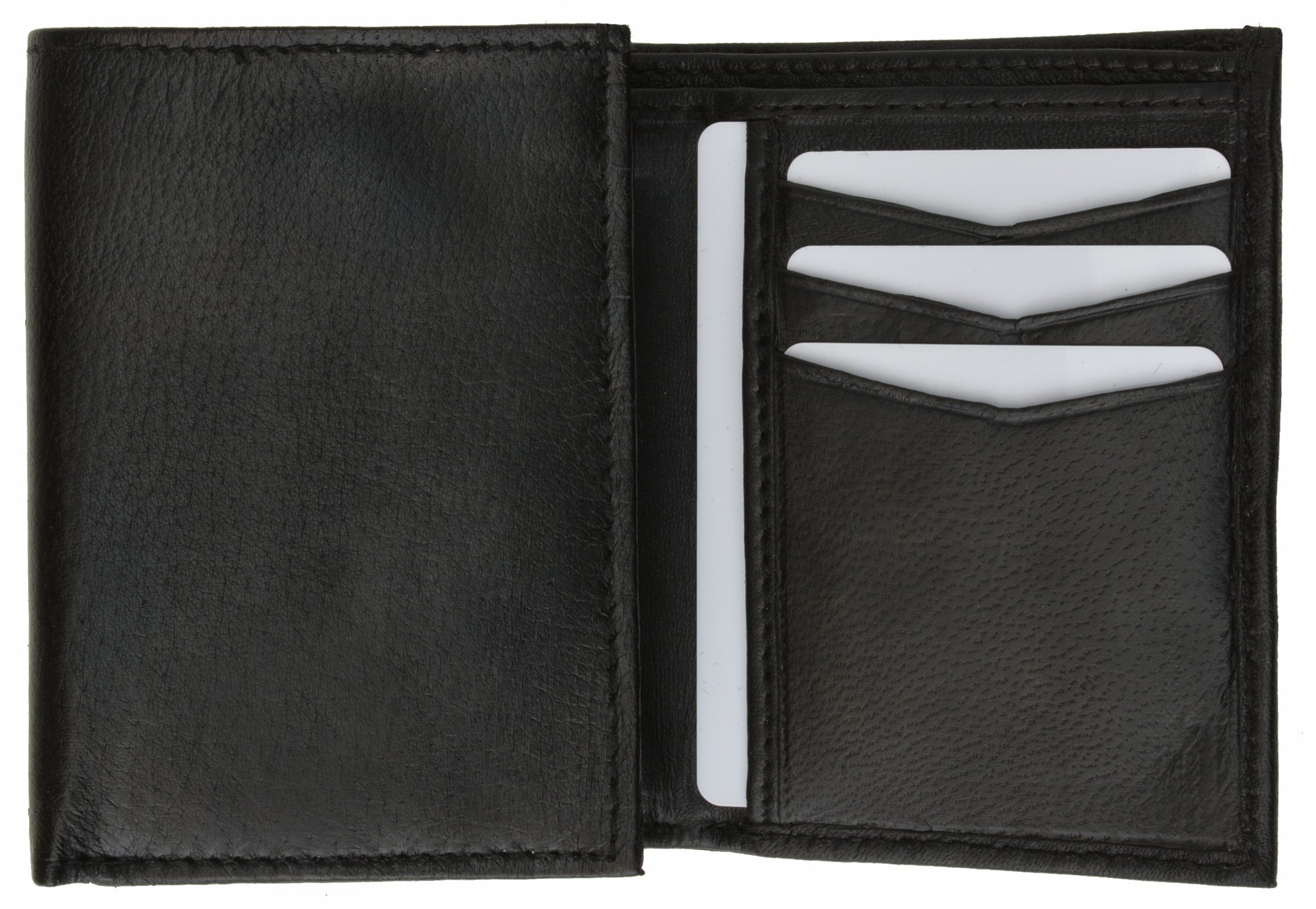 Premium MARSHAL Men's Genuine Leather Trifold Wallet - Black #5155 | Slim RFID Blocking Design for Everyday Carry & Travel