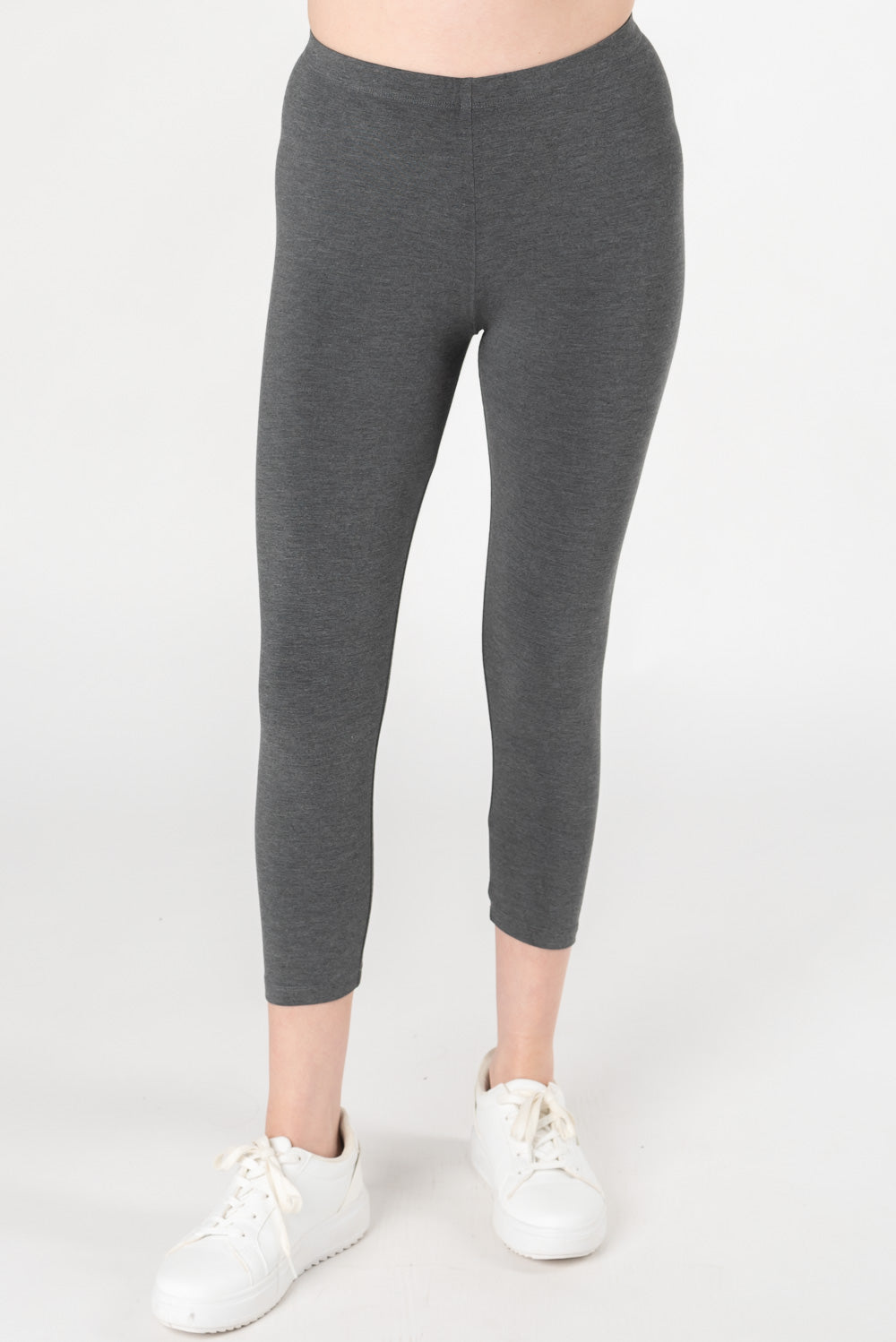 Suri Capri Bamboo Leggings for Women - Soft & Breathable Heather Charcoal Yoga Pants - Perfect for Yoga, Pilates, Gym Workouts & Lounge Wear